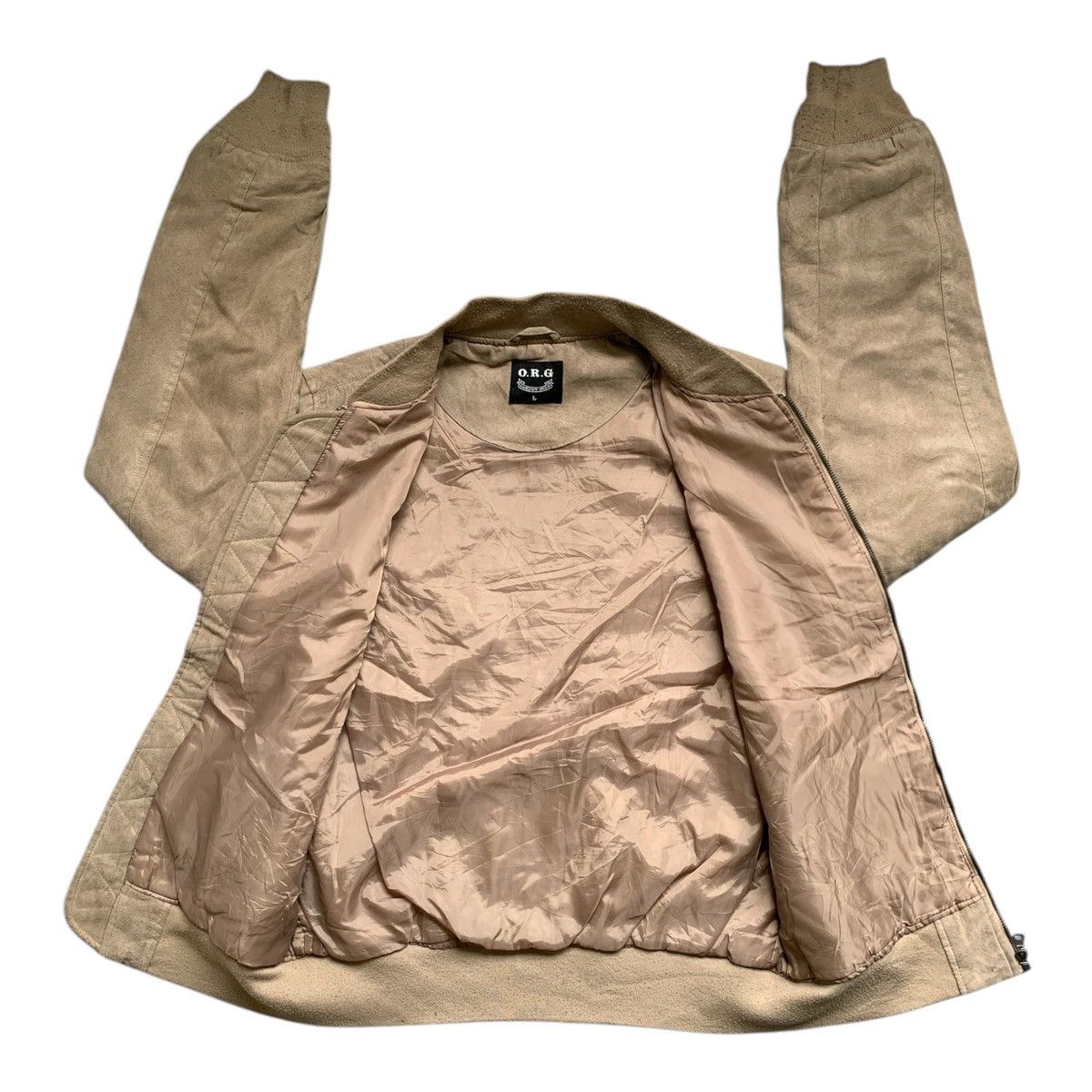 Japanese Brand Rare Design Vintage O.R.G Genuine Wear Bombers Jacket Size US L / EU 52-54 / 3 - 3 Thumbnail