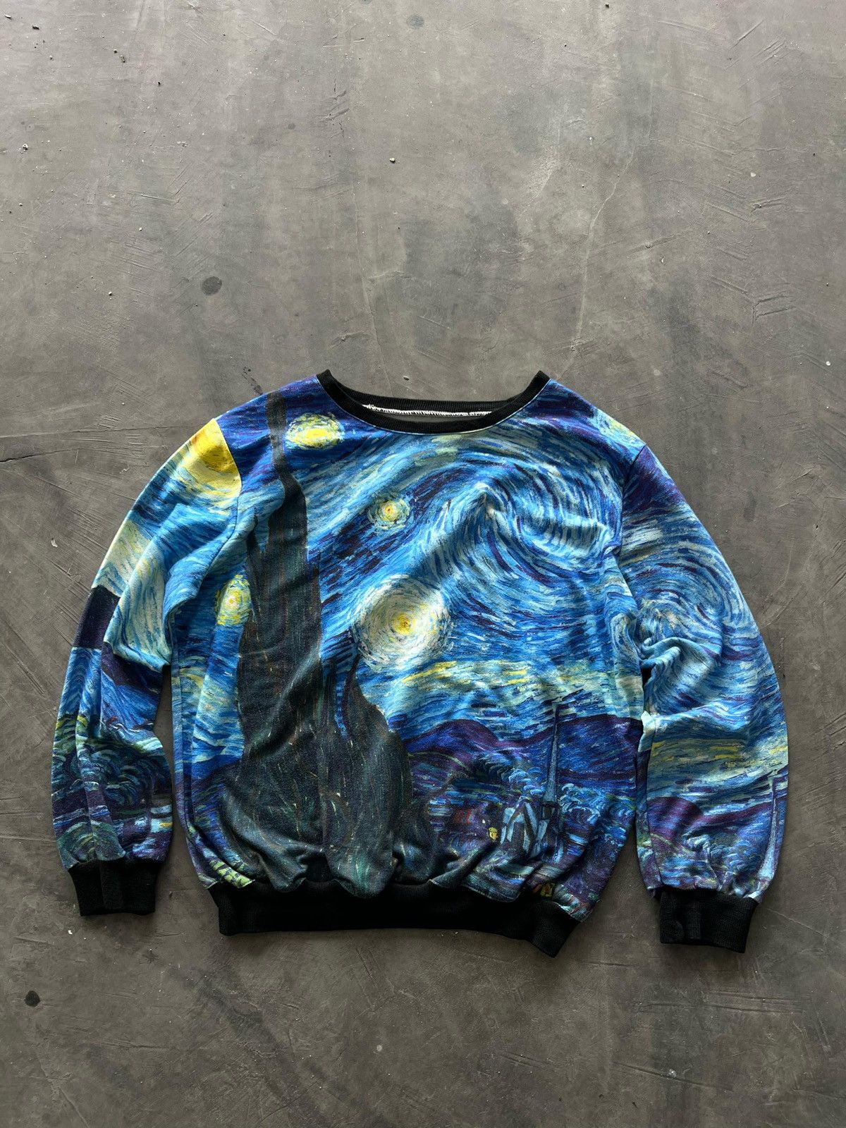 Vintage Vintage 90s Van Gogh Starry Night Crewneck Size US L / EU 52-54 / 3 - 1 Thumbnail