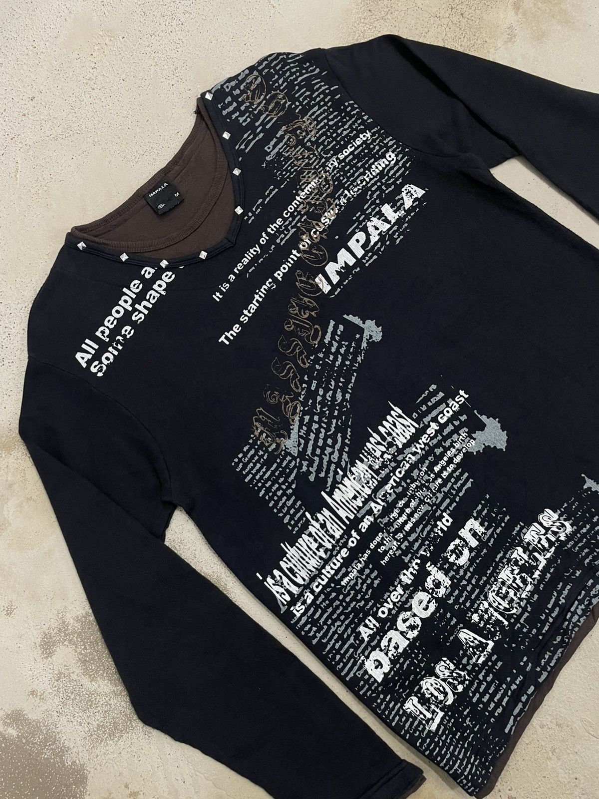 Japanese Brand Impala Studded Layer Y2K Emo Wording Bondage Gothic Style Size US M / EU 48-50 / 2 - 3 Thumbnail