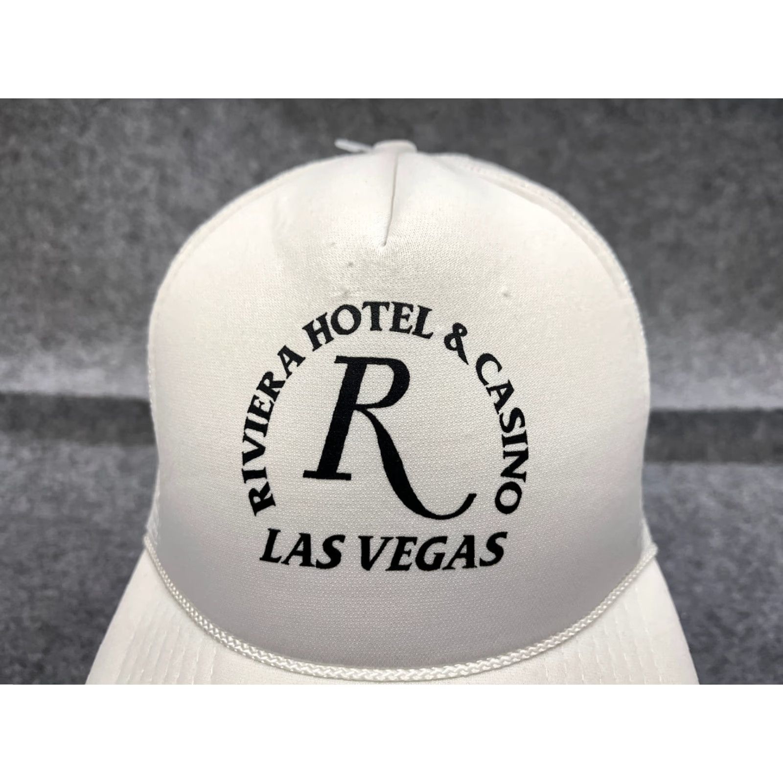 Rivieras Riviera Hotel & Casino Las Vegas Hat Cap Snap Back Adult OS White Polyester Trucker Size ONE SIZE - 2 Thumbnail