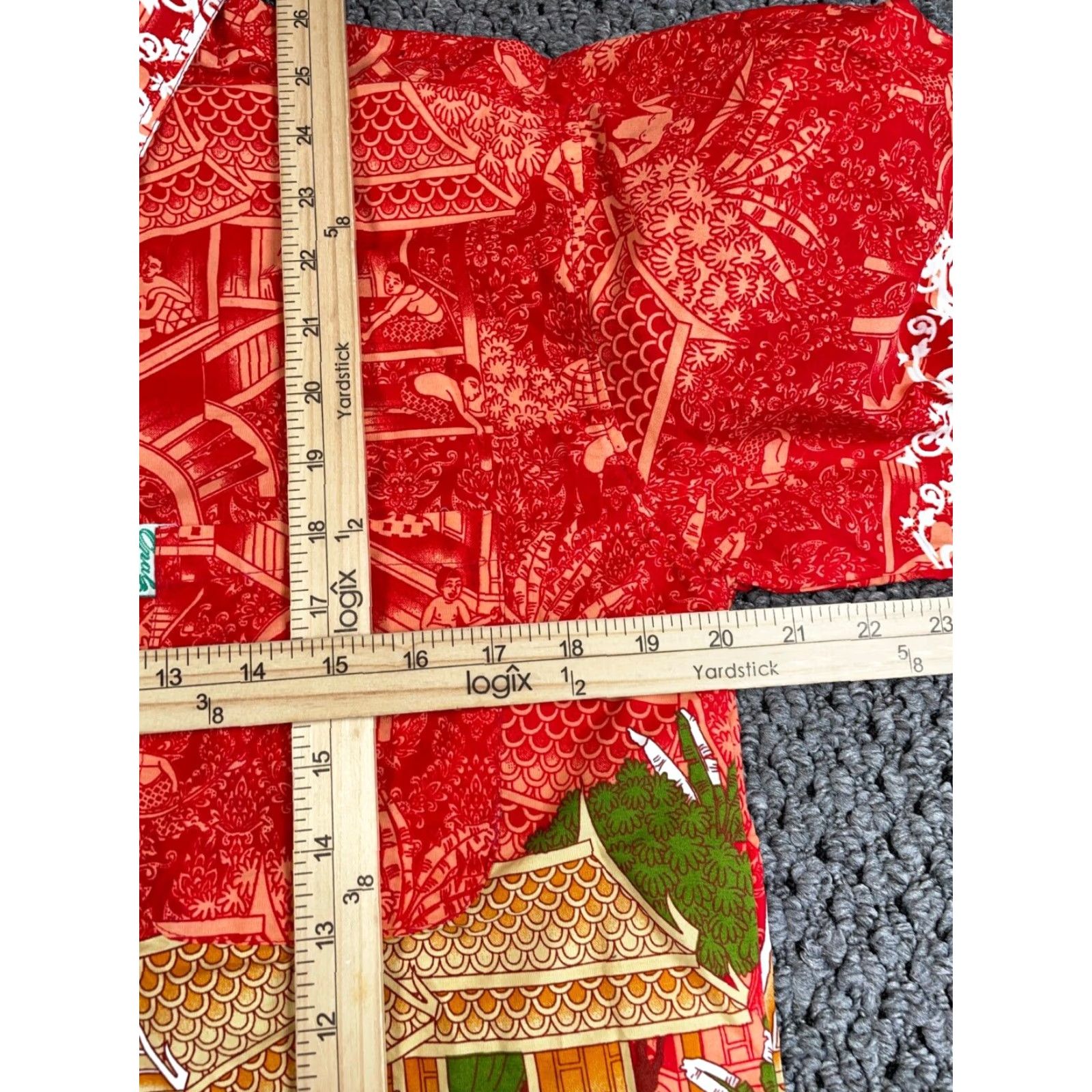 Vintage VINTAGE Ancient Japan Geometric Pattern Shirt Adult Large Red Button-Up Opal Tag Retro Mens Size US L / EU 52-54 / 3 - 5 Thumbnail