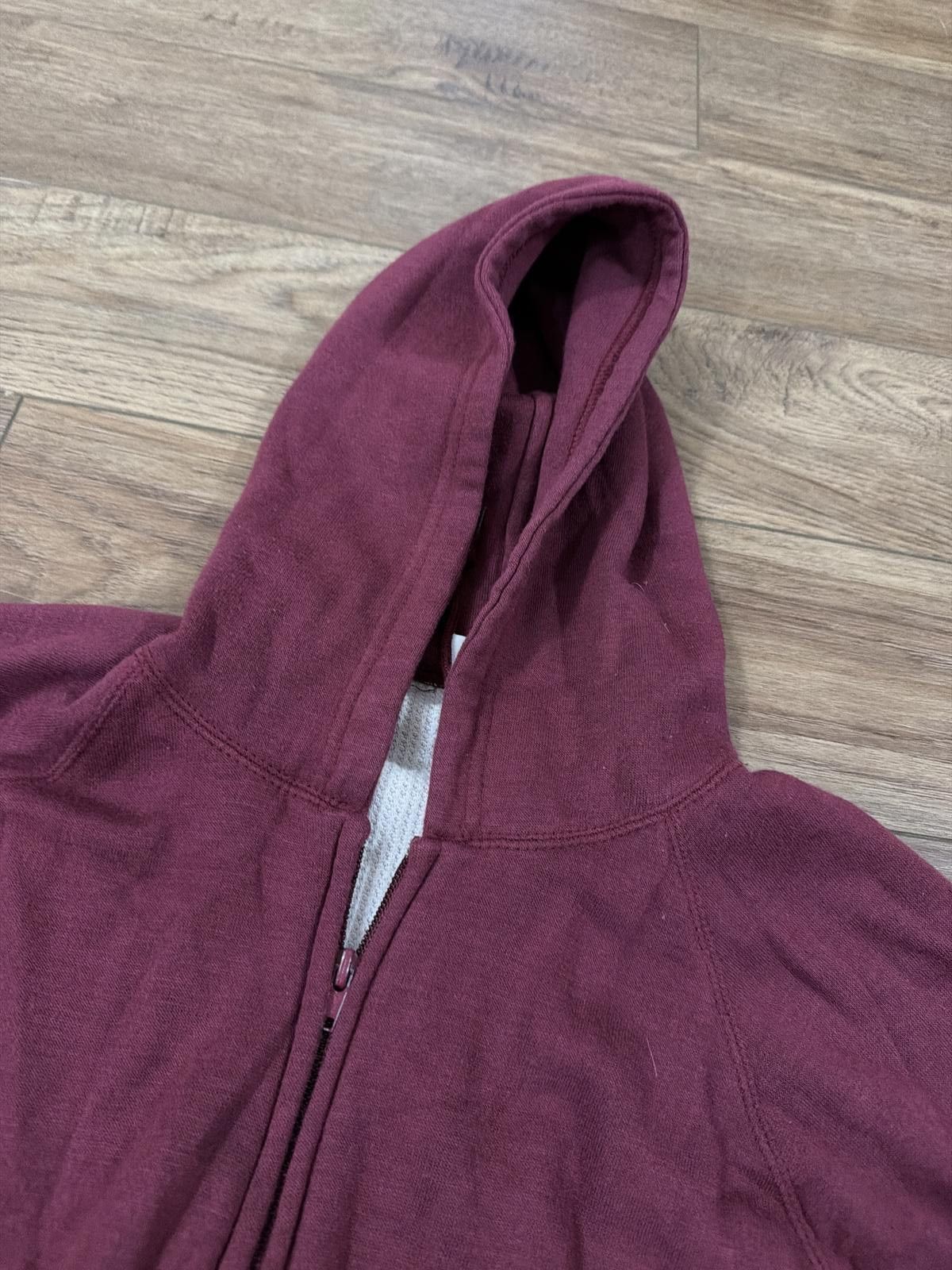 Other Vintage 90s Burgundy Thermal Lined Hoodie Blank Grunge Skate Size US M / EU 48-50 / 2 - 6 Thumbnail