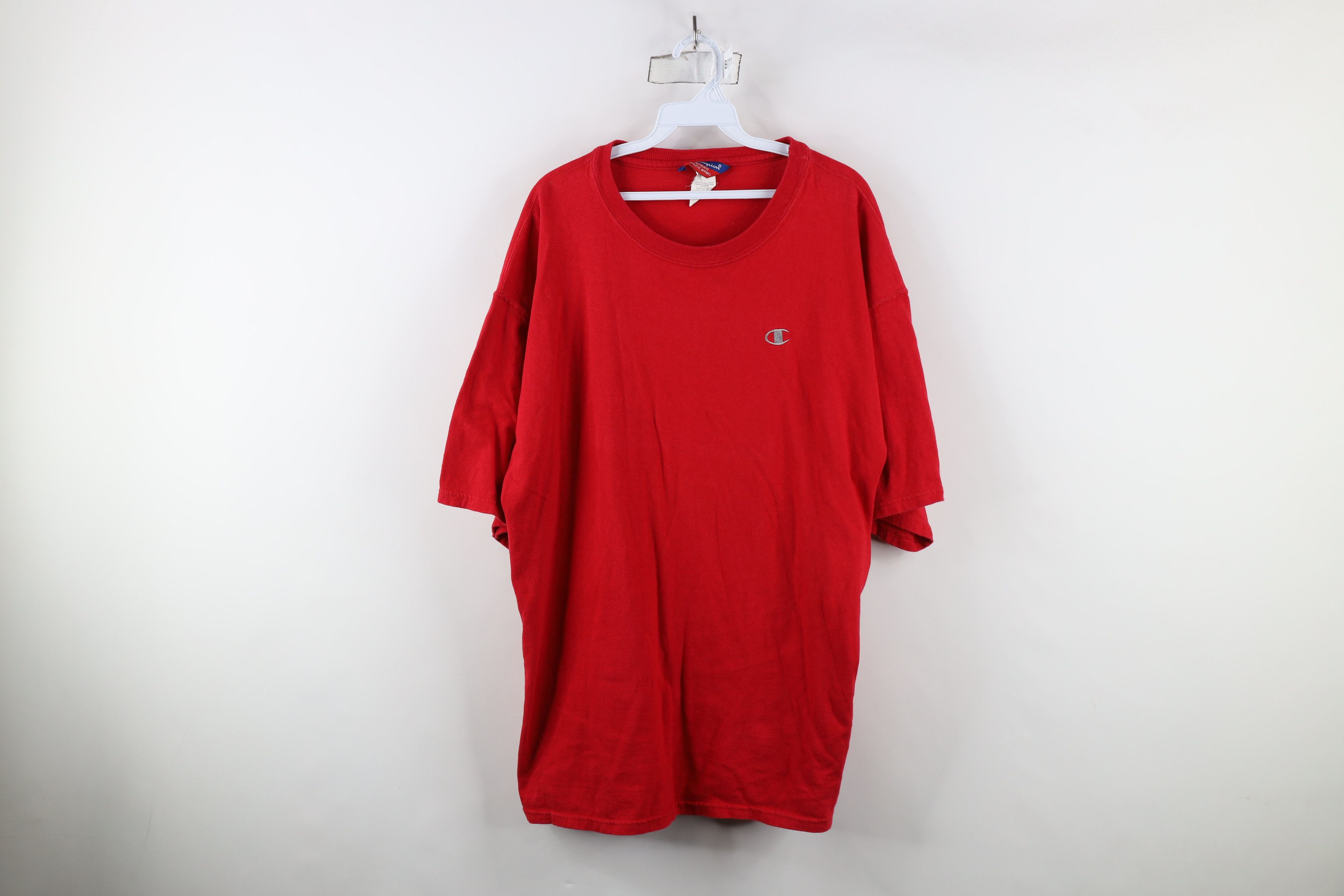 Champion × Vintage Vintage 90s Champion Jersey Short Sleeve T-Shirt Red Cotton Size US XL / EU 56 / 4 - 1 Thumbnail