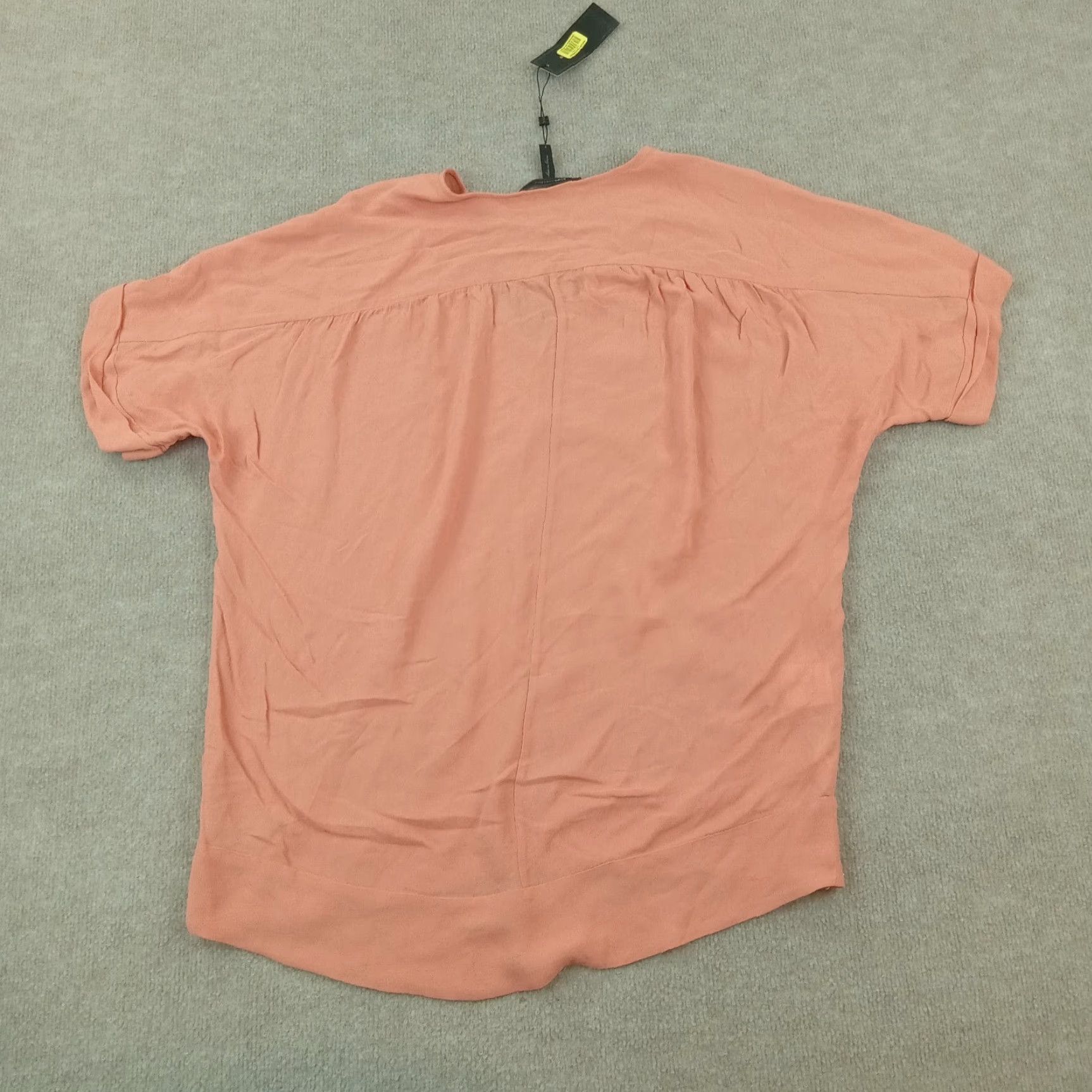 Bcbgmaxazria BCBG Maxazria Womens Small Orange V-Neck Short Sleeve Top Lightweight Casual Rayon Size M / US 6-8 / IT 42-44 - 8 Thumbnail