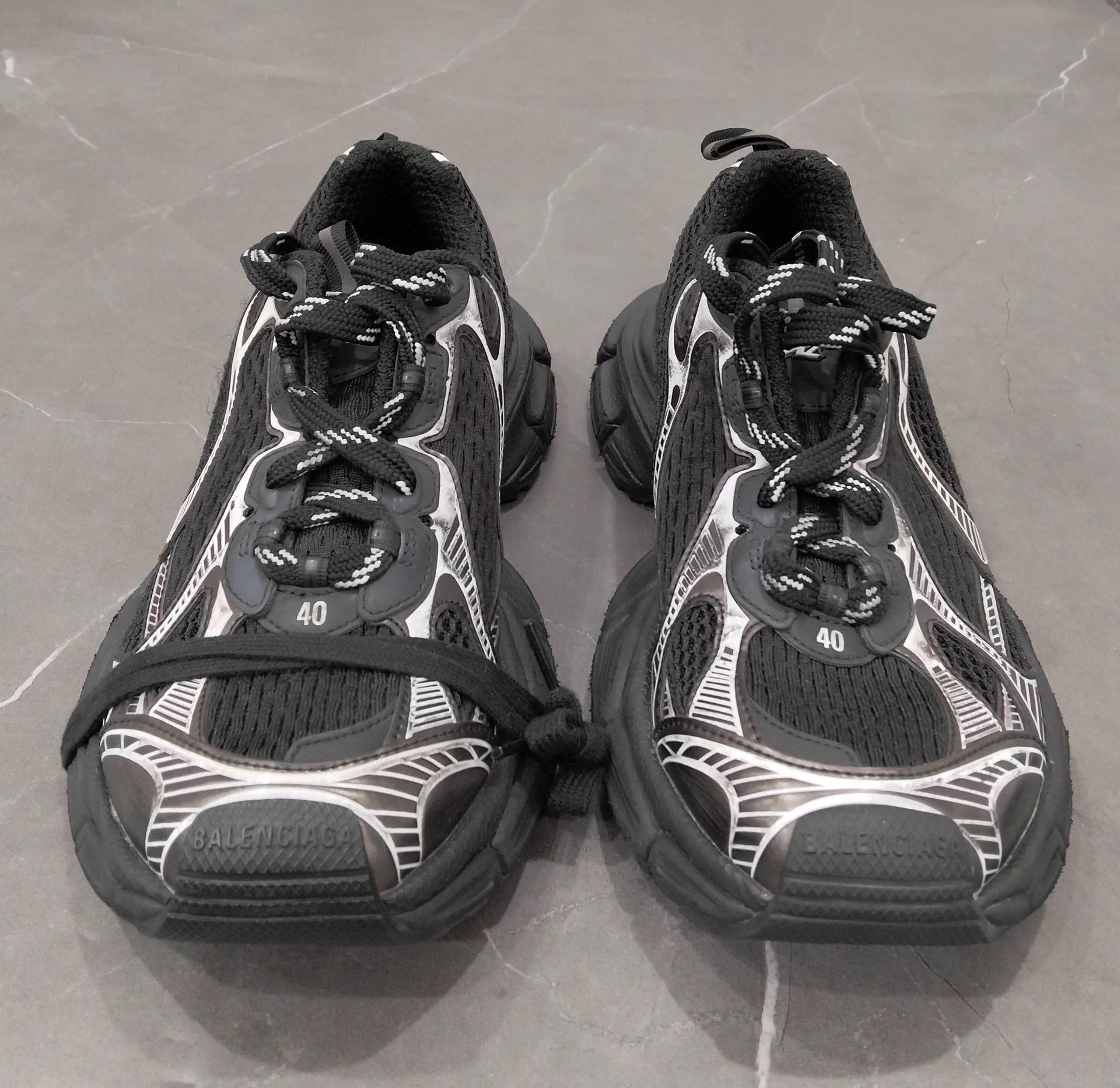 Balenciaga BALENCIAGA 3XL 40 Black Silver Size US 7 / EU 40 - 4 Thumbnail
