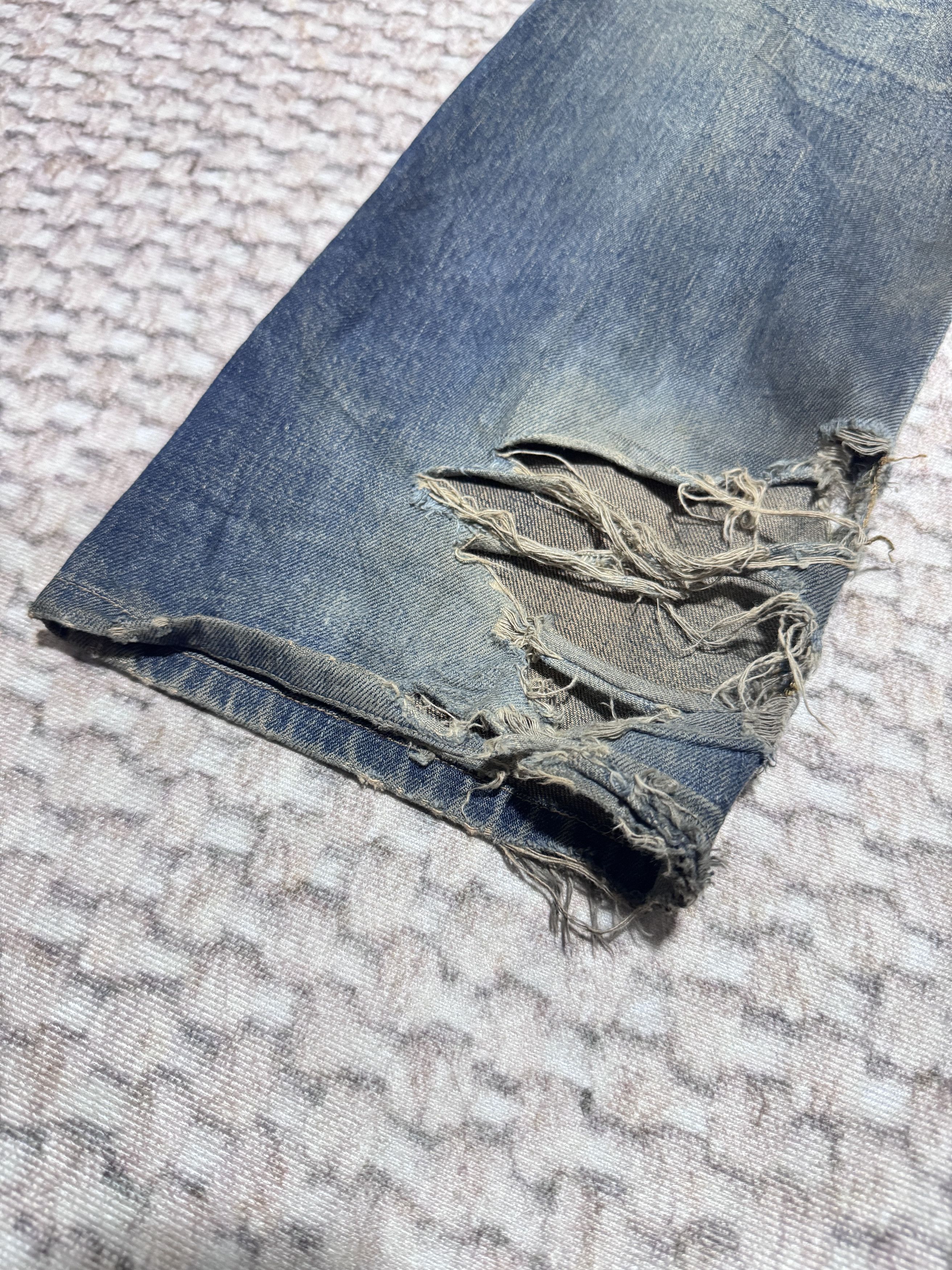 Edwin Vintage Edwin 505X Rusty Natural Distressed Selvadge Jeans Size US 30 / EU 46 - 11 Thumbnail
