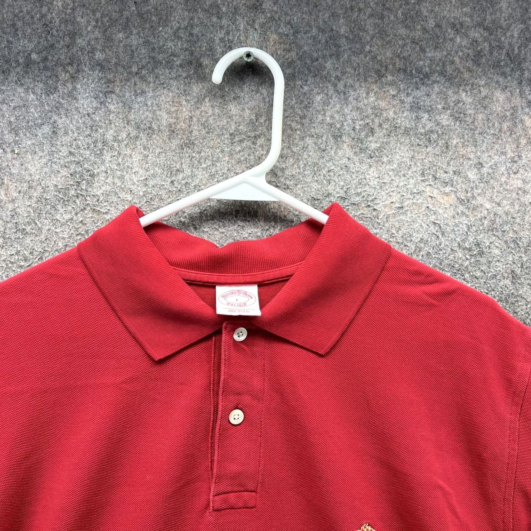Brooks Brothers Brooks Brothers Polo Shirt Mens Large Red Performance Original Fit Cotton Pique Short Sleeve Classic Breathable Collared Size US L / EU 52-54 / 3 - 5 Thumbnail