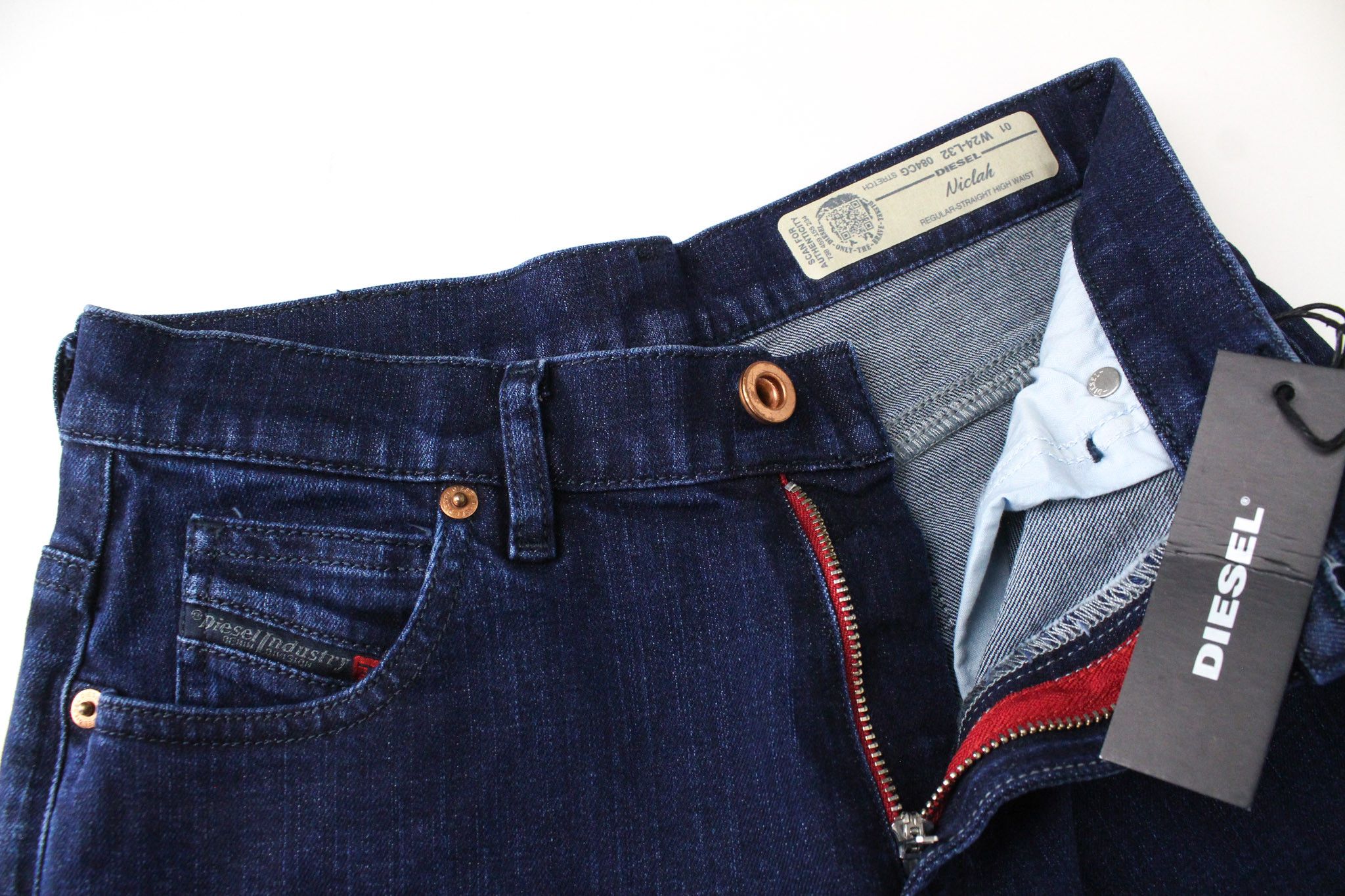 Diesel NICLAH 084CG W24/L32 Blue Stretch Jeans 71395 Size 24" / US 00 / IT 34 - 3 Thumbnail