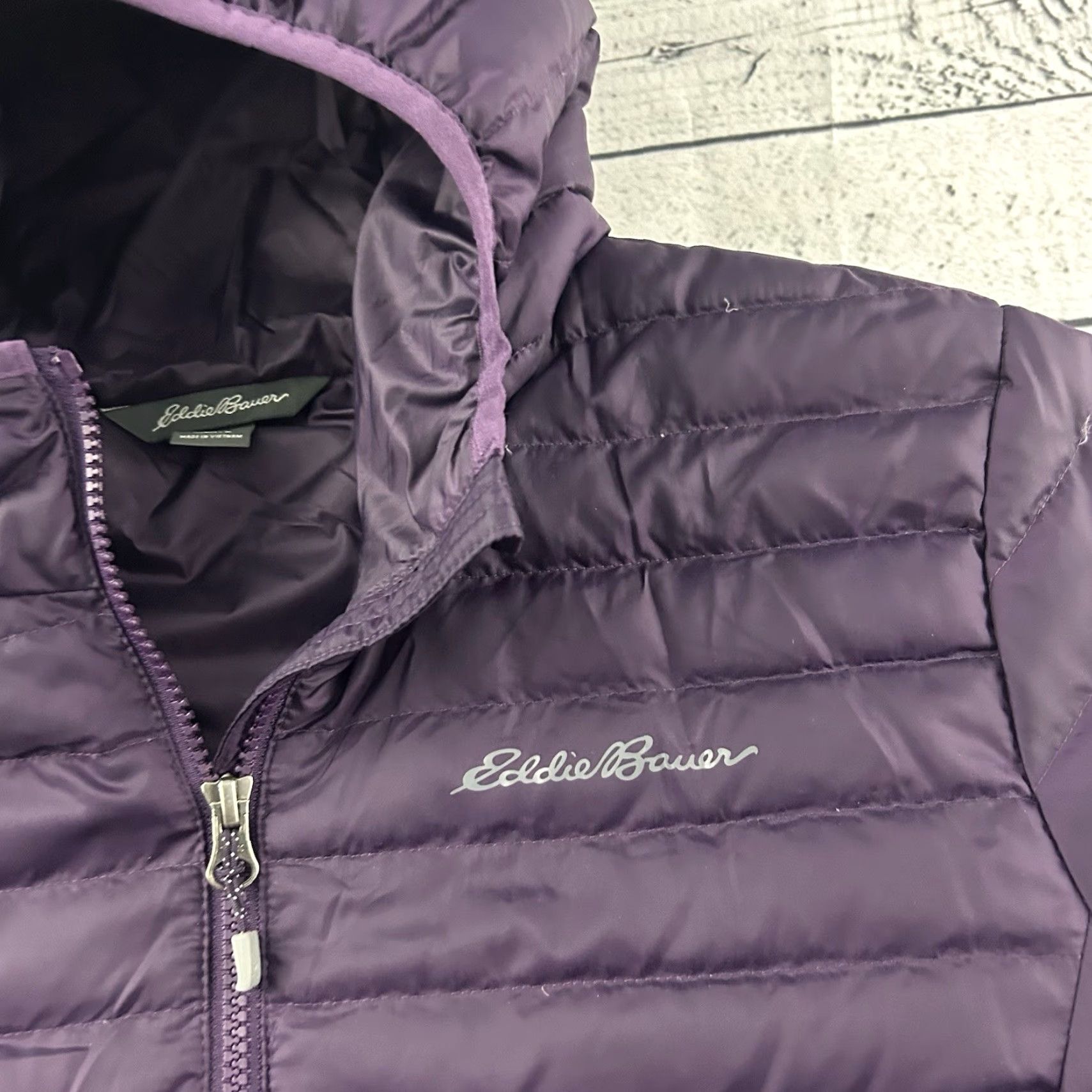 Eddie Bauer Eddie Bauer Jacket Long Puffer Down Winter Purple Women's L Regular Quilted Full Zip" Size L / US 10 / IT 46 - 2 Thumbnail