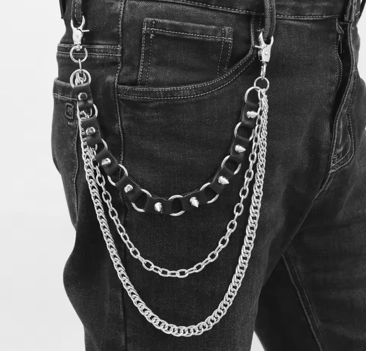 Jewelry Punk style multi-layer spiky jeans waist chain Size ONE SIZE - 1 Thumbnail
