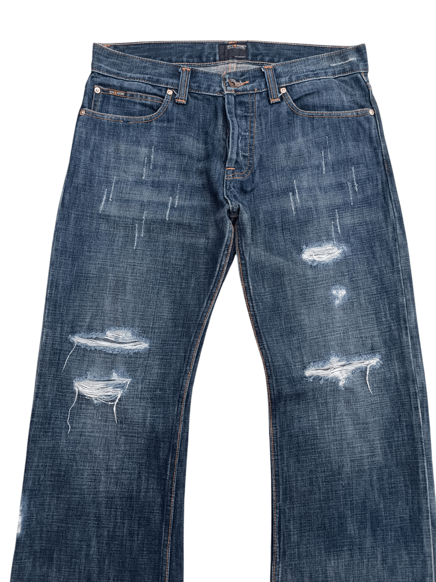 Energie Flare Jeans Energie Distress Faded Boot Cut Y2k Size US 34 / EU 50 - 4 Thumbnail