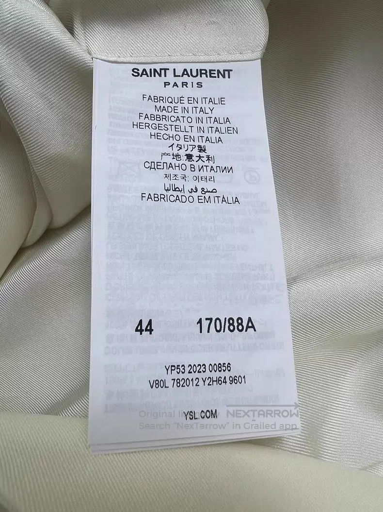 Saint Laurent Paris Saint Laurent Paris Cream White Sword Collar Suit Size US L / EU 52-54 / 3 - 5 Thumbnail