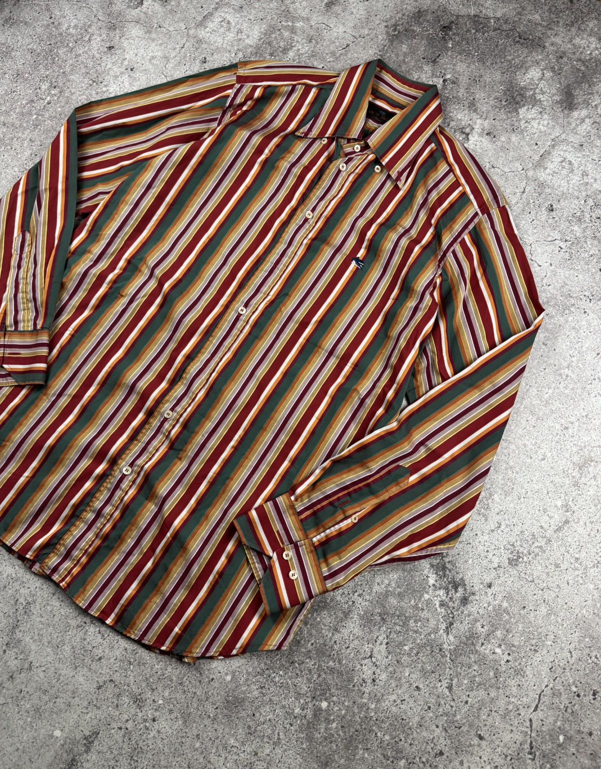 Etro Etro MultiColor Stripe Cotton Button Up Long Sleeve Shirt Size US L / EU 52-54 / 3 - 2 Thumbnail