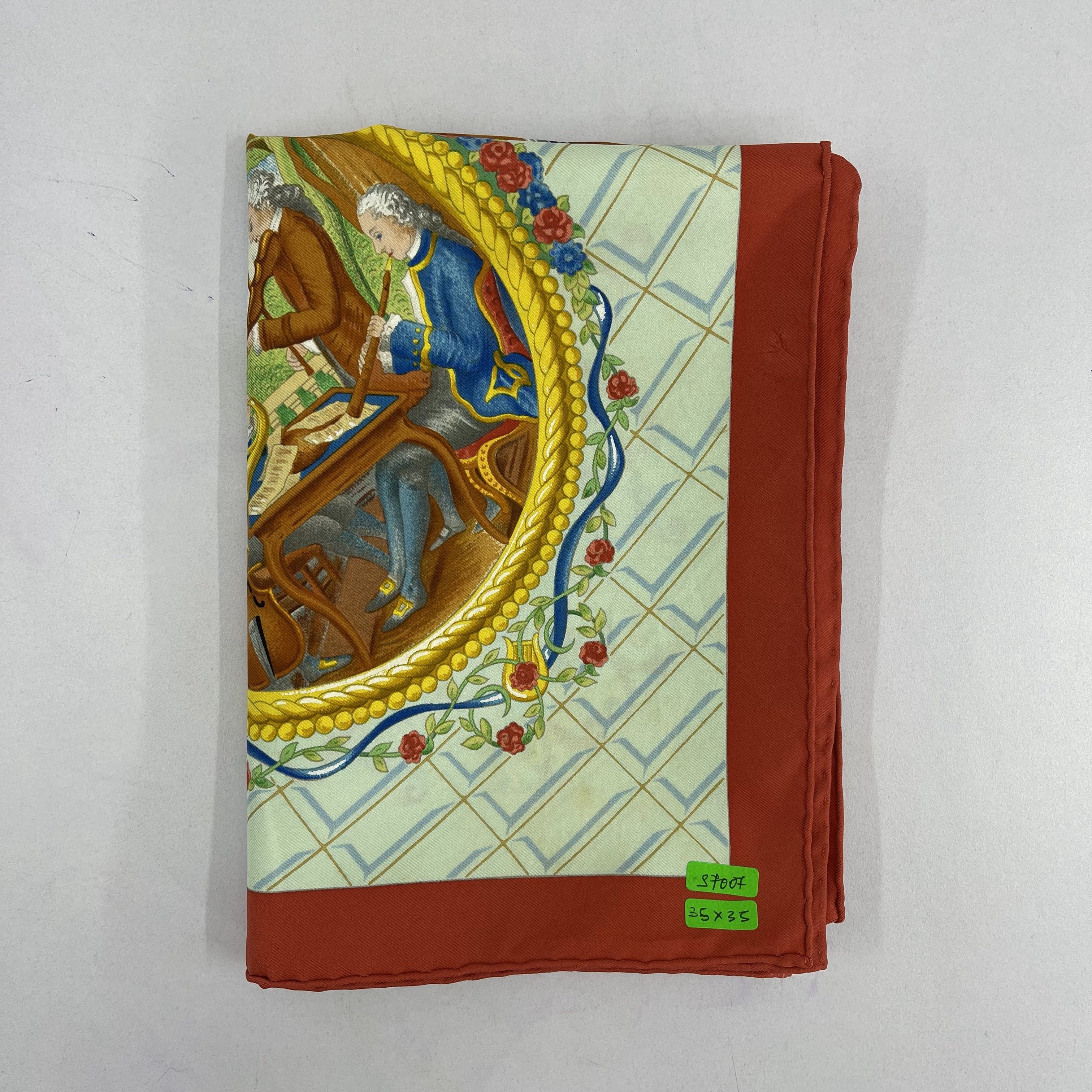 Hermes Vintage Hermès Paris Hommage A Mozart Silk Scarf - S7007 Size ONE SIZE - 12 Thumbnail