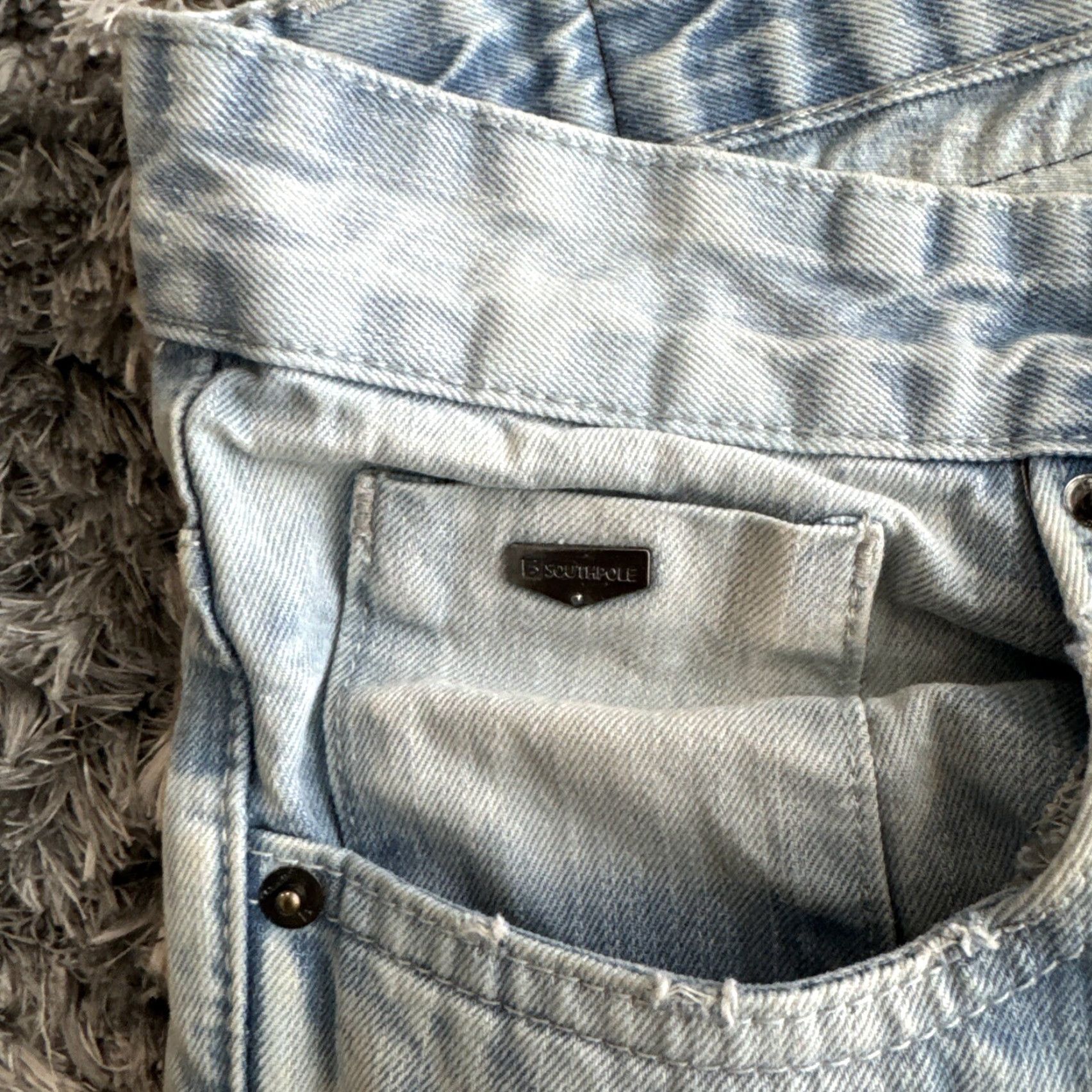 Southpole Southpole Jean Shorts Embroidered Art Cargo Blue 34 Men Regular Size 34 Stains 90s Y2K Vintage Mens Size US 34 / EU 50 - 6 Thumbnail