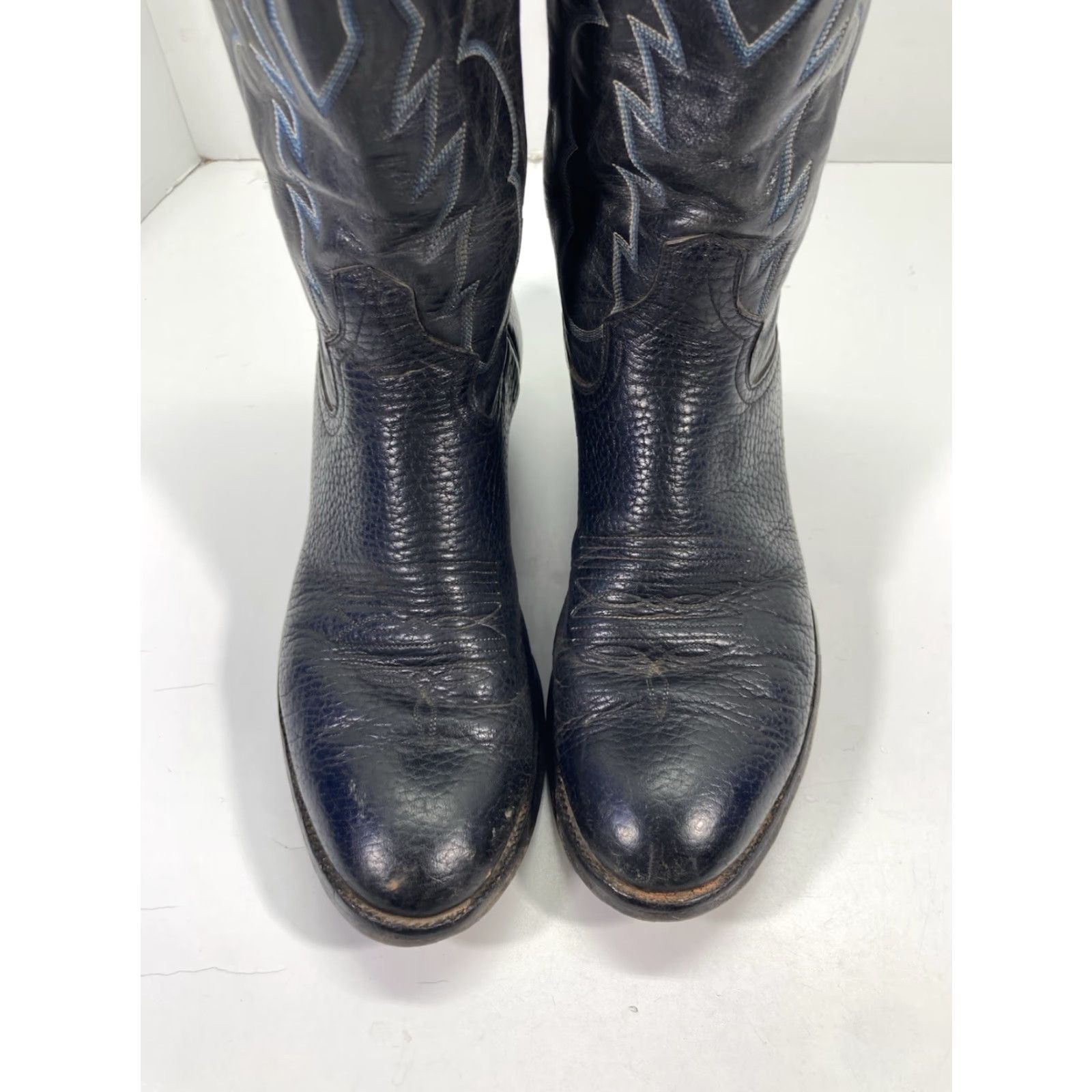 CO VINTAGE Adams Boot Co Boots Men Size 8 D Black Leather Western Cowboy Rodeo Classic Boots Mens Size US 8 / EU 41 - 3 Thumbnail