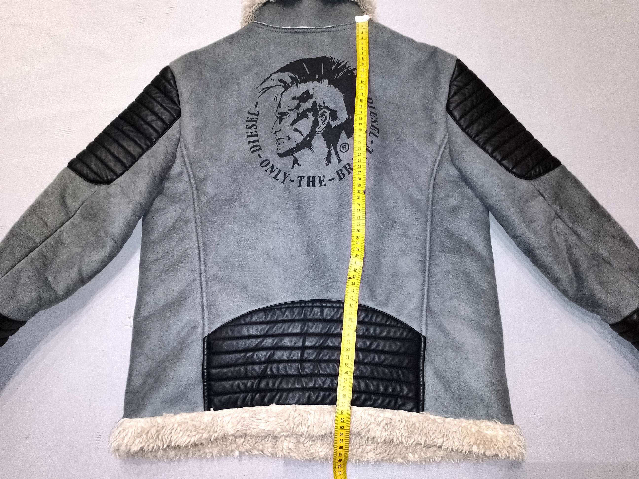 Diesel Diesel Faux Fur Jacket - Gray - Bold Indian Logo Size L / US 10 / IT 46 - 15 Thumbnail