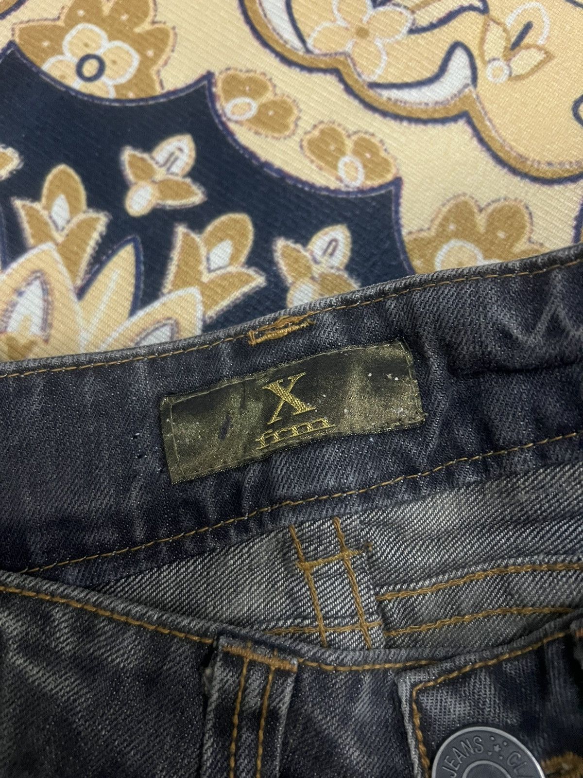 Japanese Brand THRASHED🔥FLARED XFRM FLUTTER DISTRESSED DENIM PANT Size US 29 - 10 Thumbnail