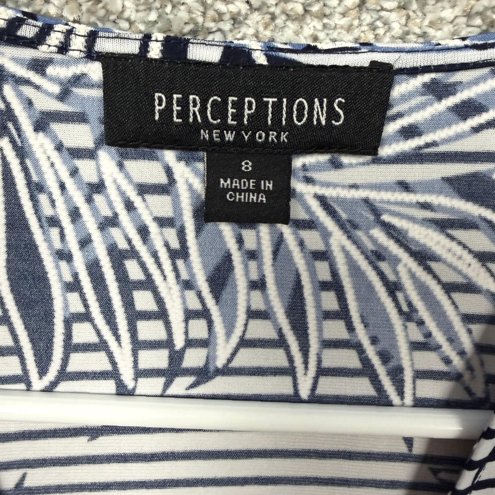 Vintage Perceptions New York Jacket Dress 8 Blue Tropical Palm Business Casual Office Size M / US 6-8 / IT 42-44 - 4 Thumbnail