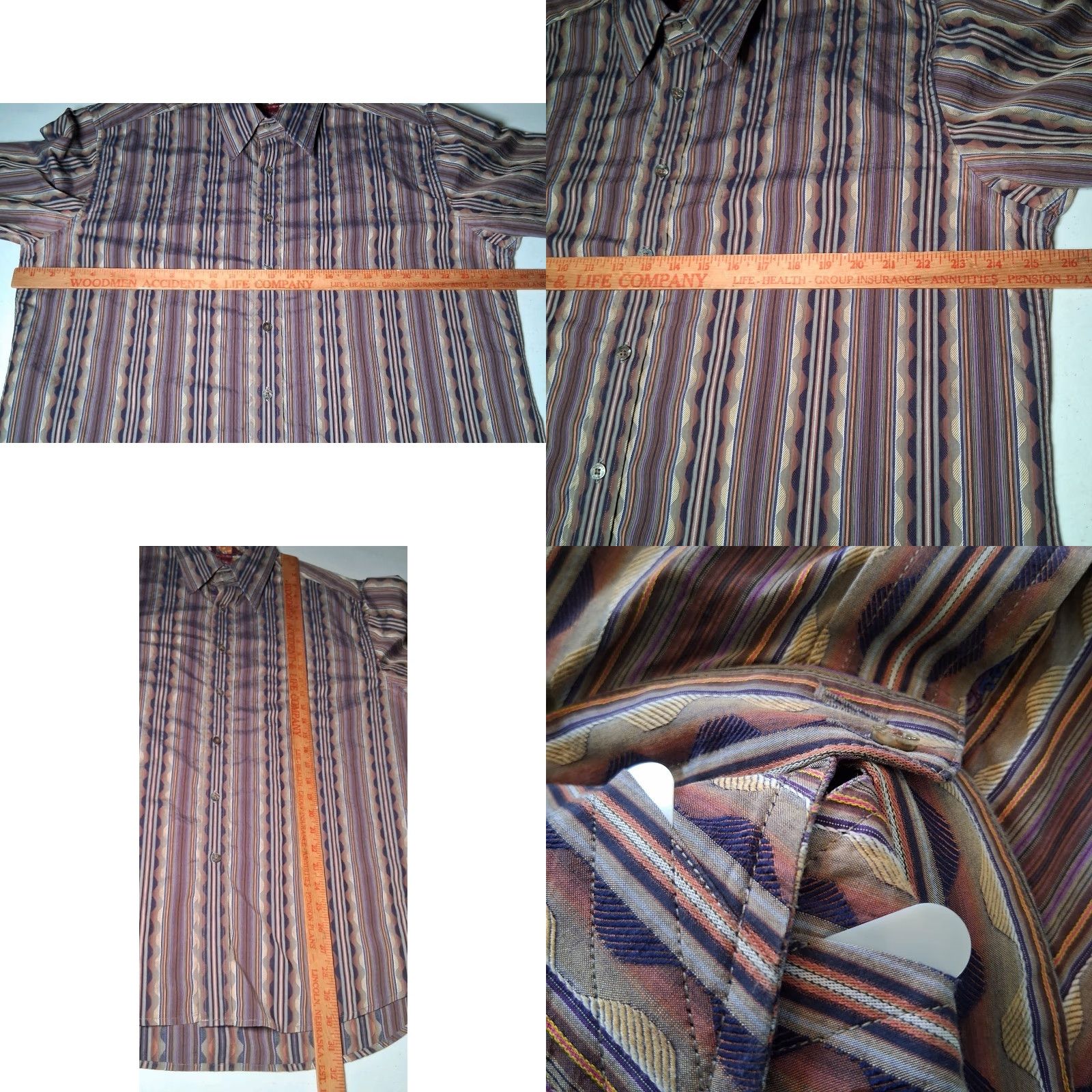 Robert Graham Robert Graham Shirt Men 2XL Purple Stripe Gin And Tonic Flip Cuff Artsy Abstract Size US XXL / EU 58 / 5 - 8 Thumbnail