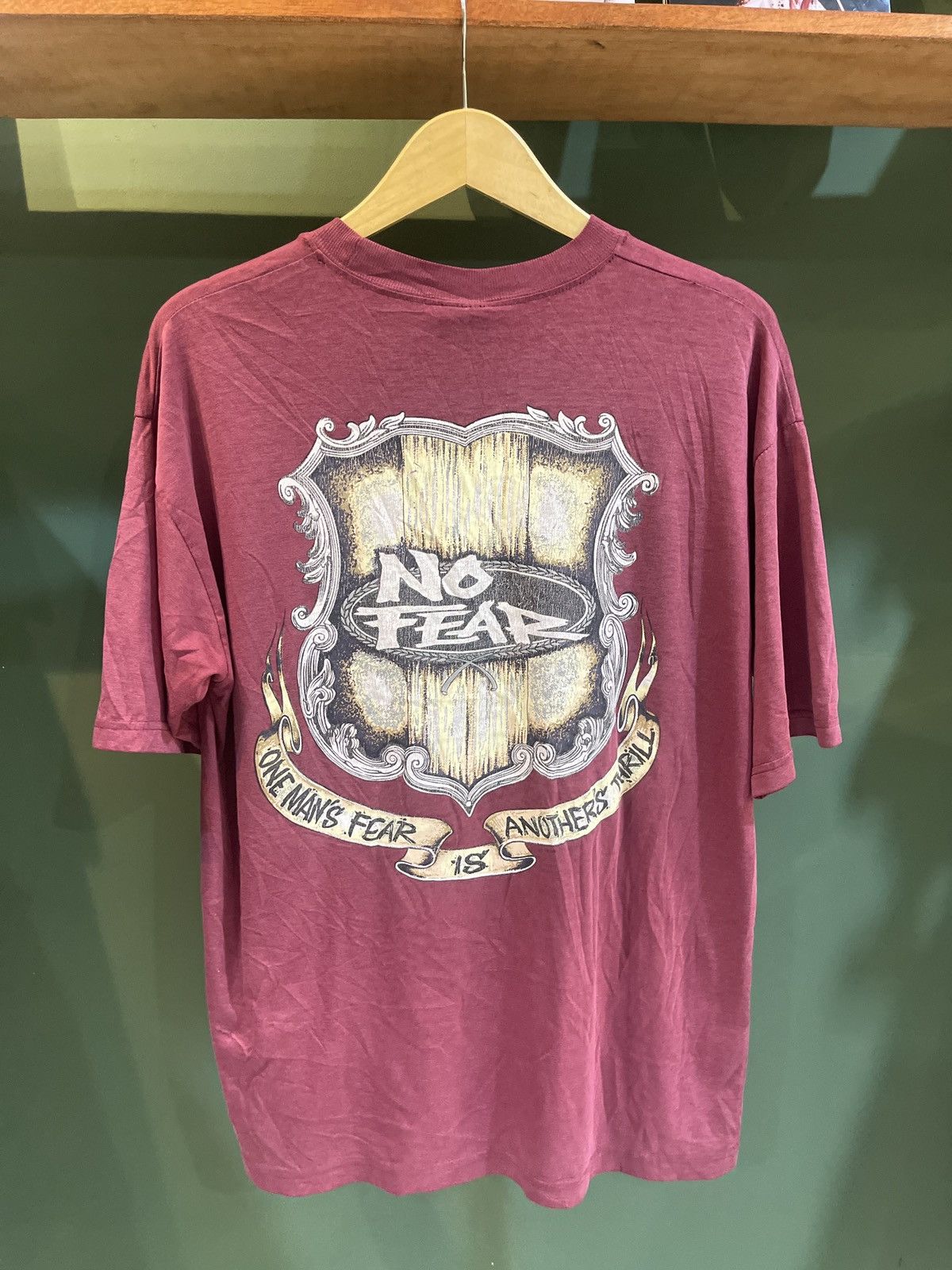 image of No Fear T Shirt in Red, Men's (Size XL)