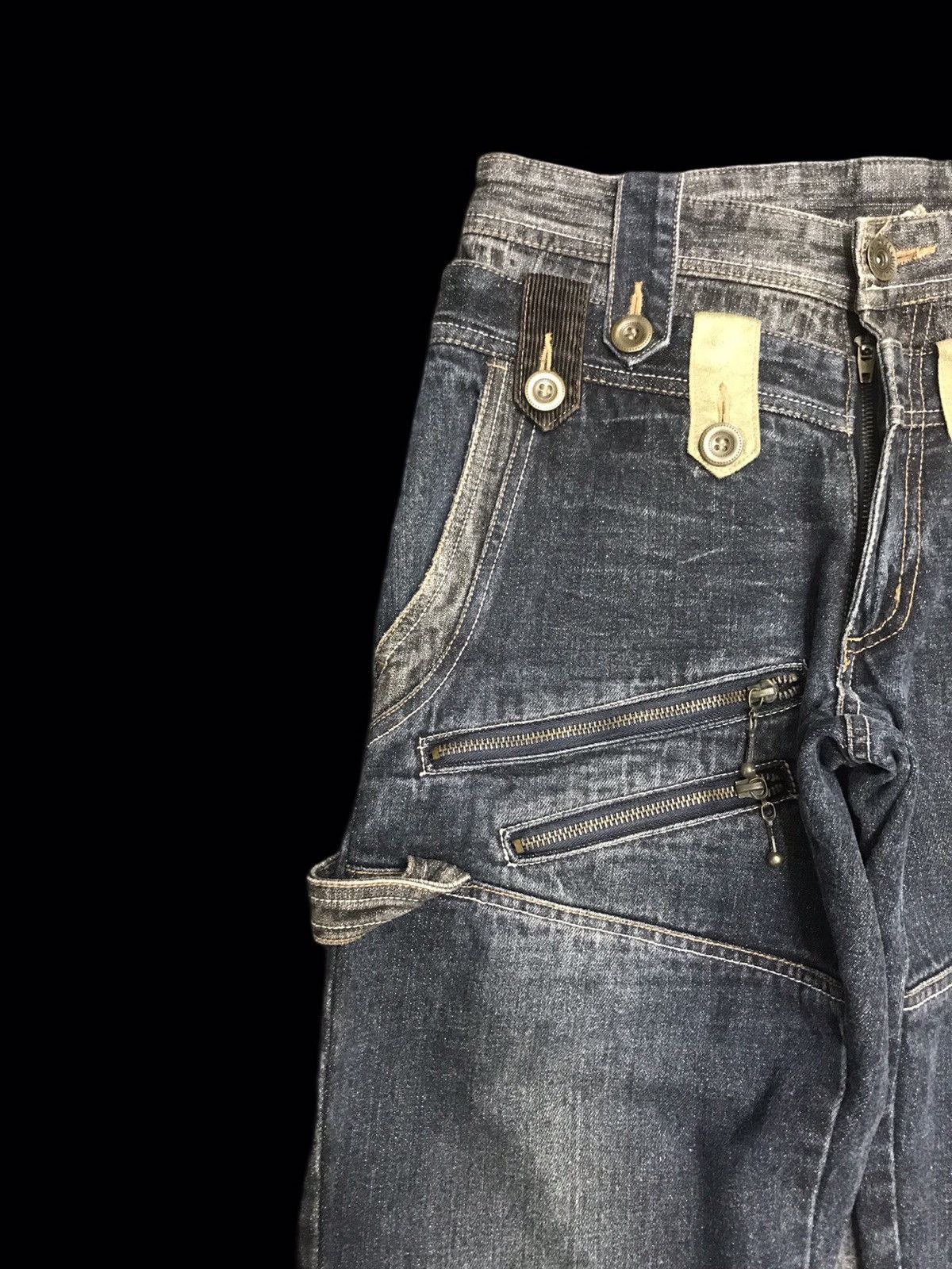 Designer 💥DOUBLE WAIST💥GUMU INT Double Waist Multipocket Punk Denim Size US 30 / EU 46 - 6 Thumbnail