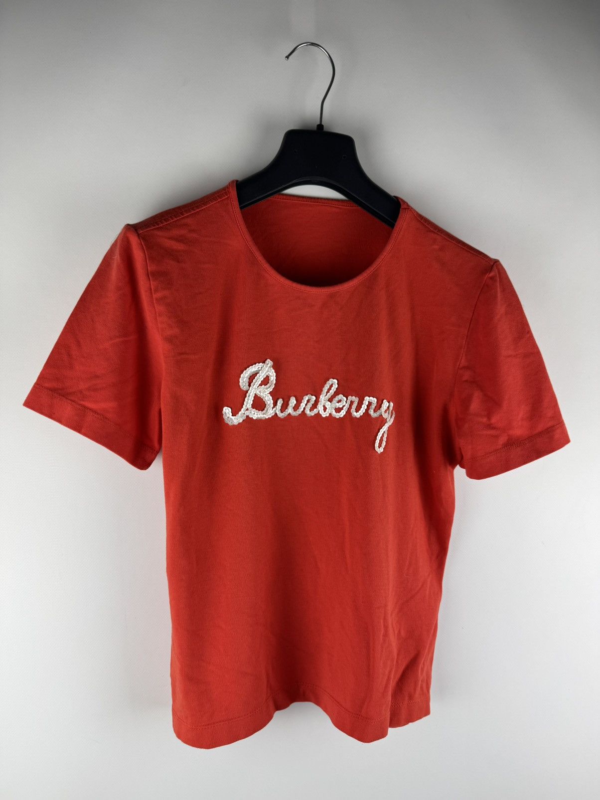 Burberry Red Sequin Logo T-Shirt Women’s Made in Spain