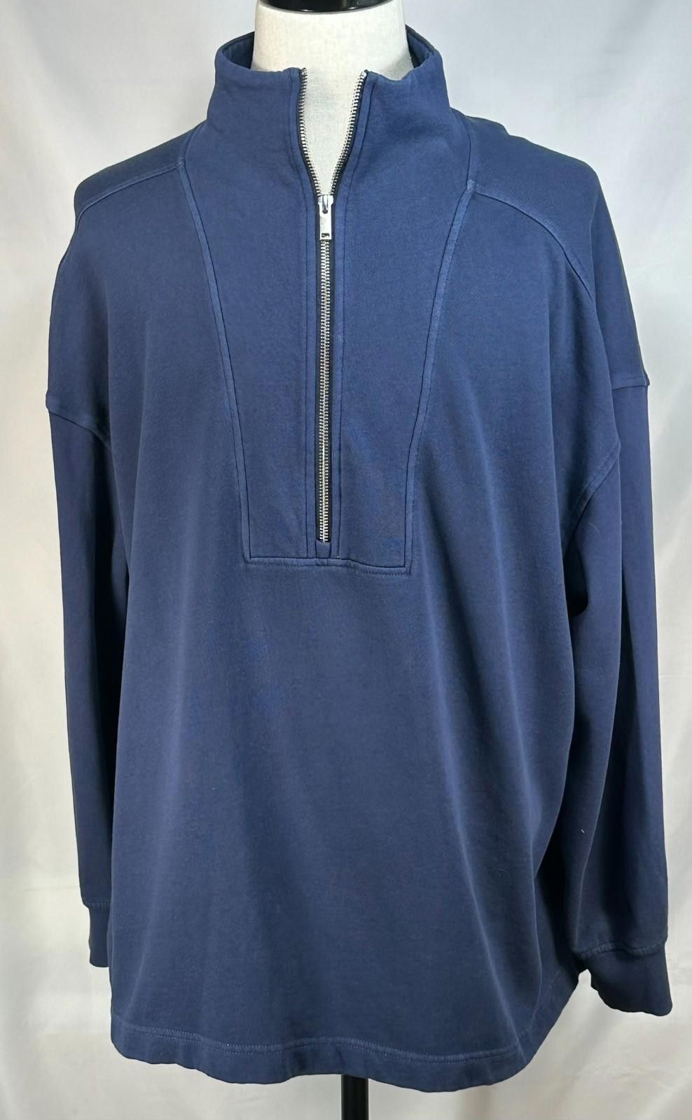 Old Navy Old Navy 1/2 Zip Cotton/Poly Fleece Pullover Blue Mens XL Size US XL / EU 56 / 4 - 1 Thumbnail