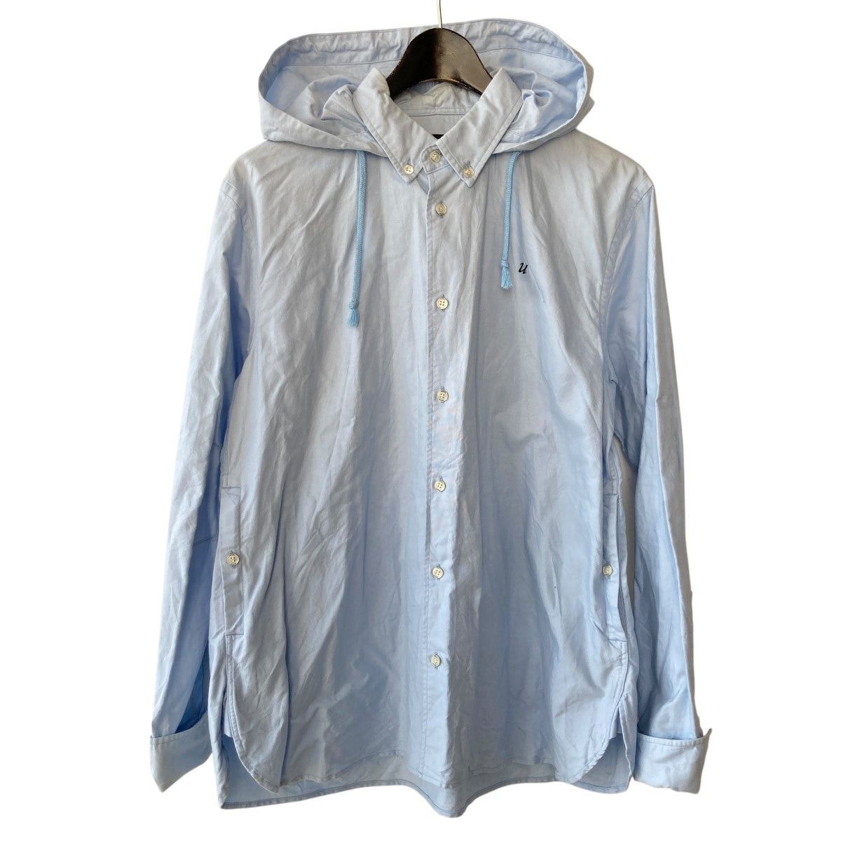 U Logo Hooded Shirt Jacket