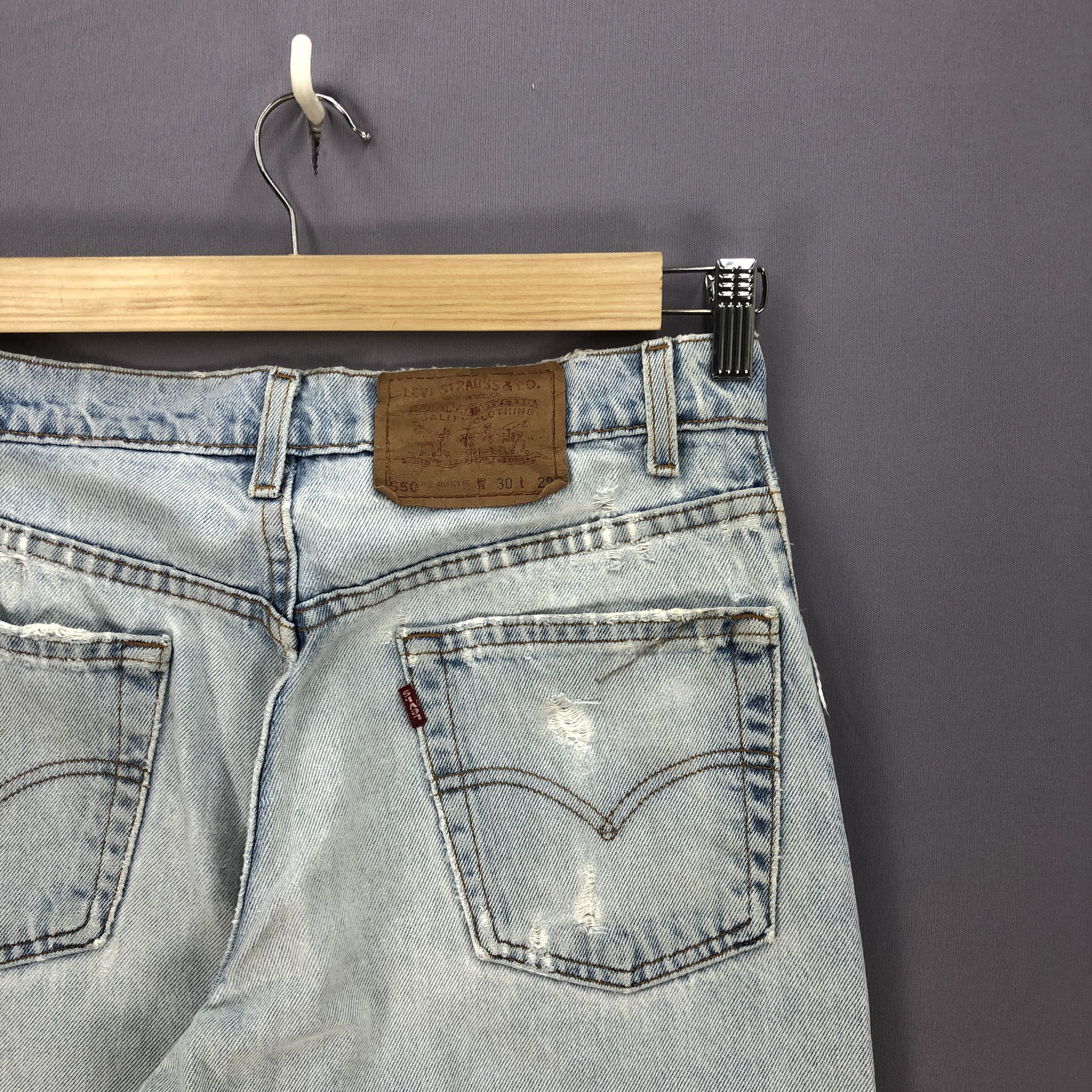 Levi's Vintage Levis 550 Jeans Levi's Ripped Light Wash Denim Size 28" / US 6 / IT 42 - 5 Thumbnail