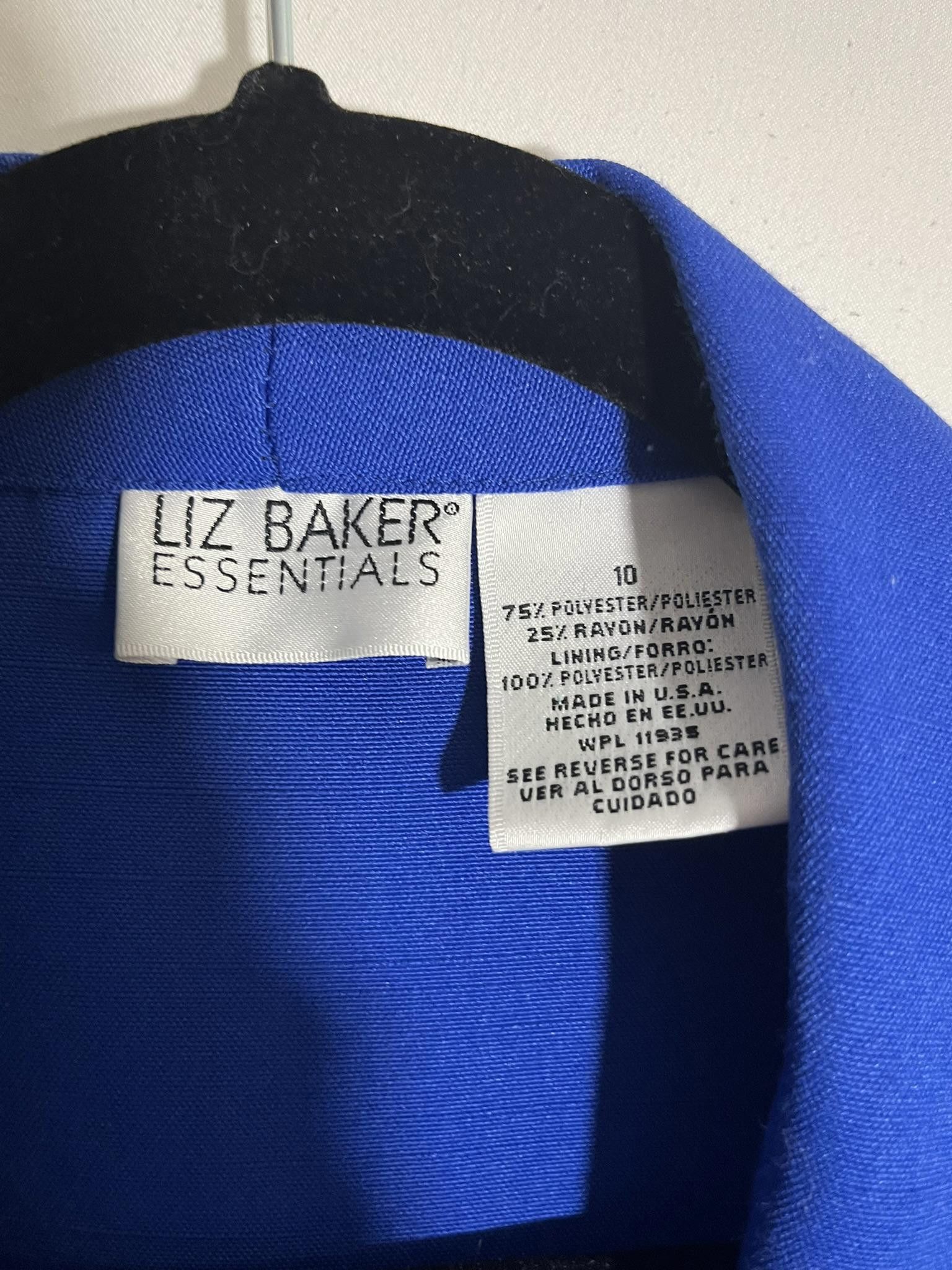 Designer Liz Baker Essentials Women's Blue Blazer Jacket - Size 10 Size L / US 10 / IT 46 - 2 Thumbnail