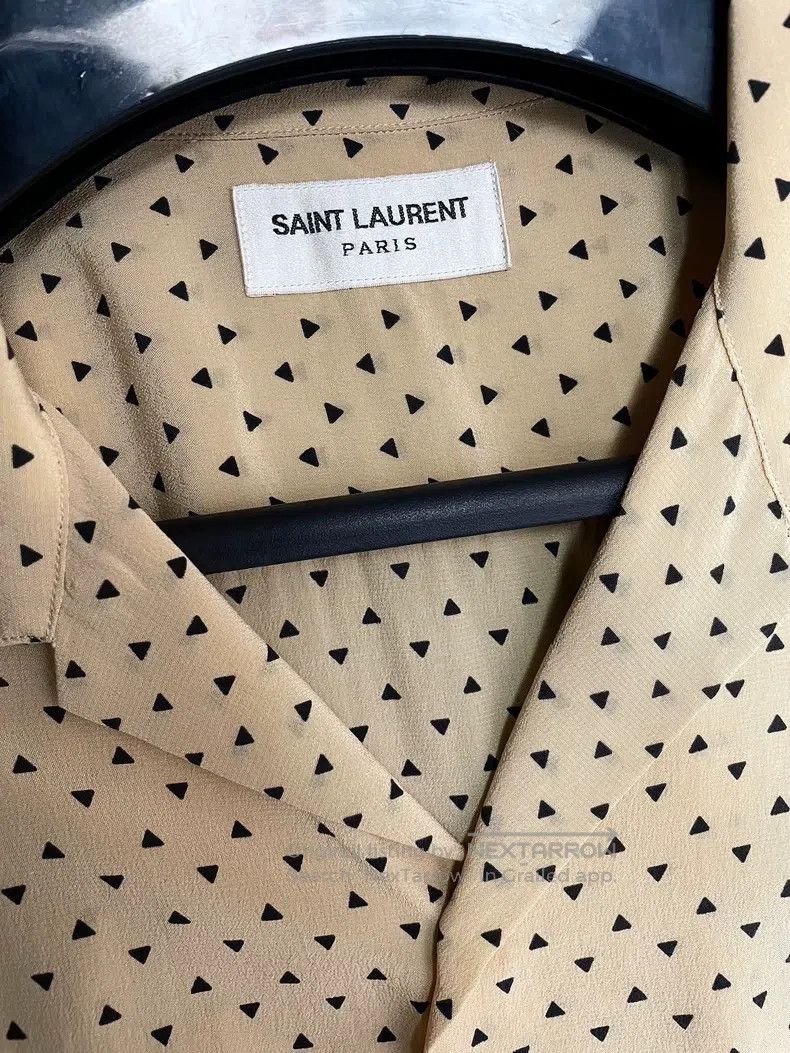 Saint Laurent Paris Saint Laurent Paris size 37 Triangle Printed Silk Shirt Size US M / EU 48-50 / 2 - 3 Thumbnail