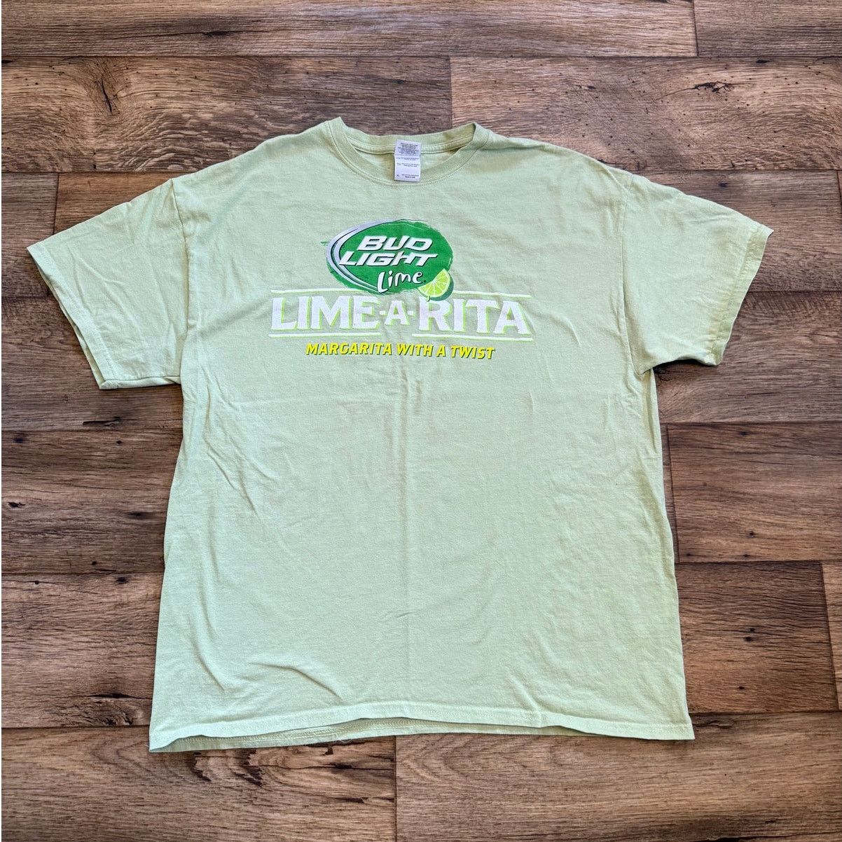 Gildan Vintage Y2k Bud Light Lime Lime-A-Rita Green Tee Shirt Size US XL / EU 56 / 4 - 1 Thumbnail