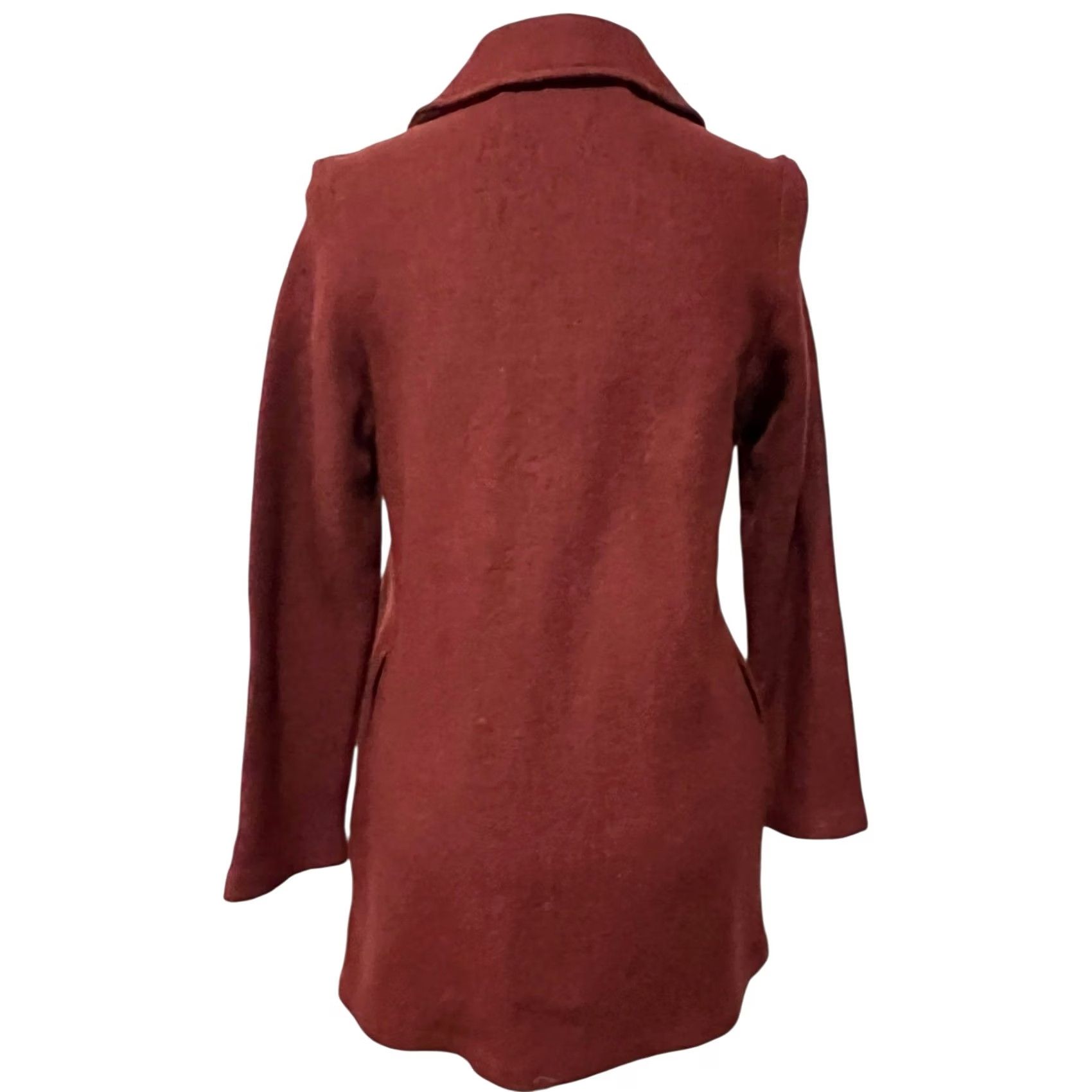 Rachel Zoe Rachel Zoe Hygge Wool Blend Rust Red Jacket Coat Open Front Pockets Size Small Women Wool, Viscose Tweed Jacket Womens Small Rust Red Size S / US 4 / IT 40 - 4 Thumbnail