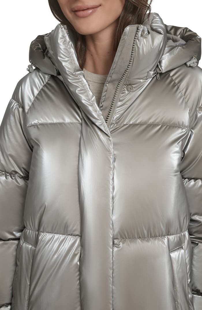 Levi's Levi’s Silver/Grey Mid-Length Puffer Coat NEW w/ Tags Size M Size M / US 6-8 / IT 42-44 - 5 Thumbnail