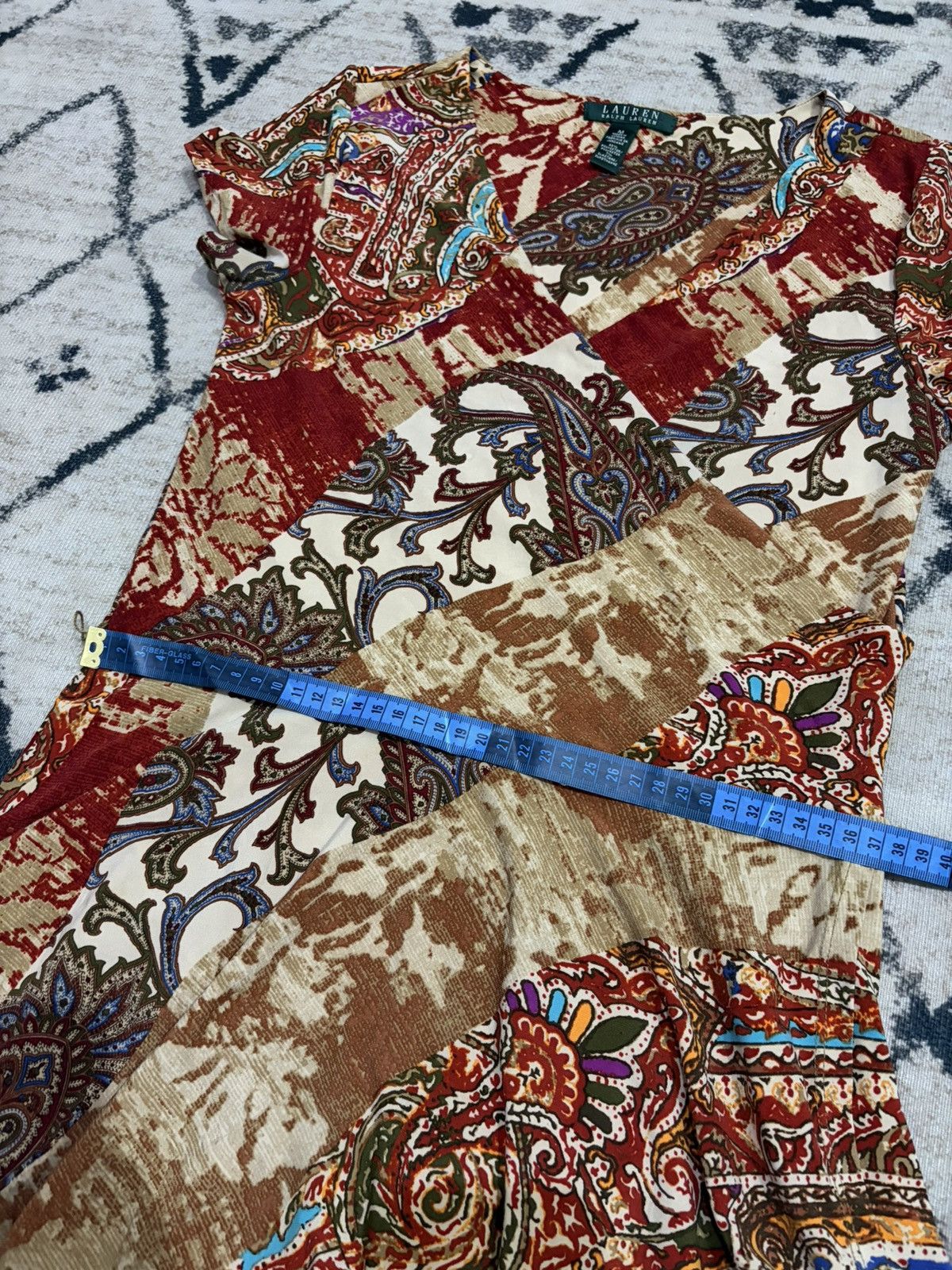 Lauren Ralph Lauren Vintage Lauren Ralph Lauren Batik Pattern Women Midi Dress Size M / US 6-8 / IT 42-44 - 14 Thumbnail