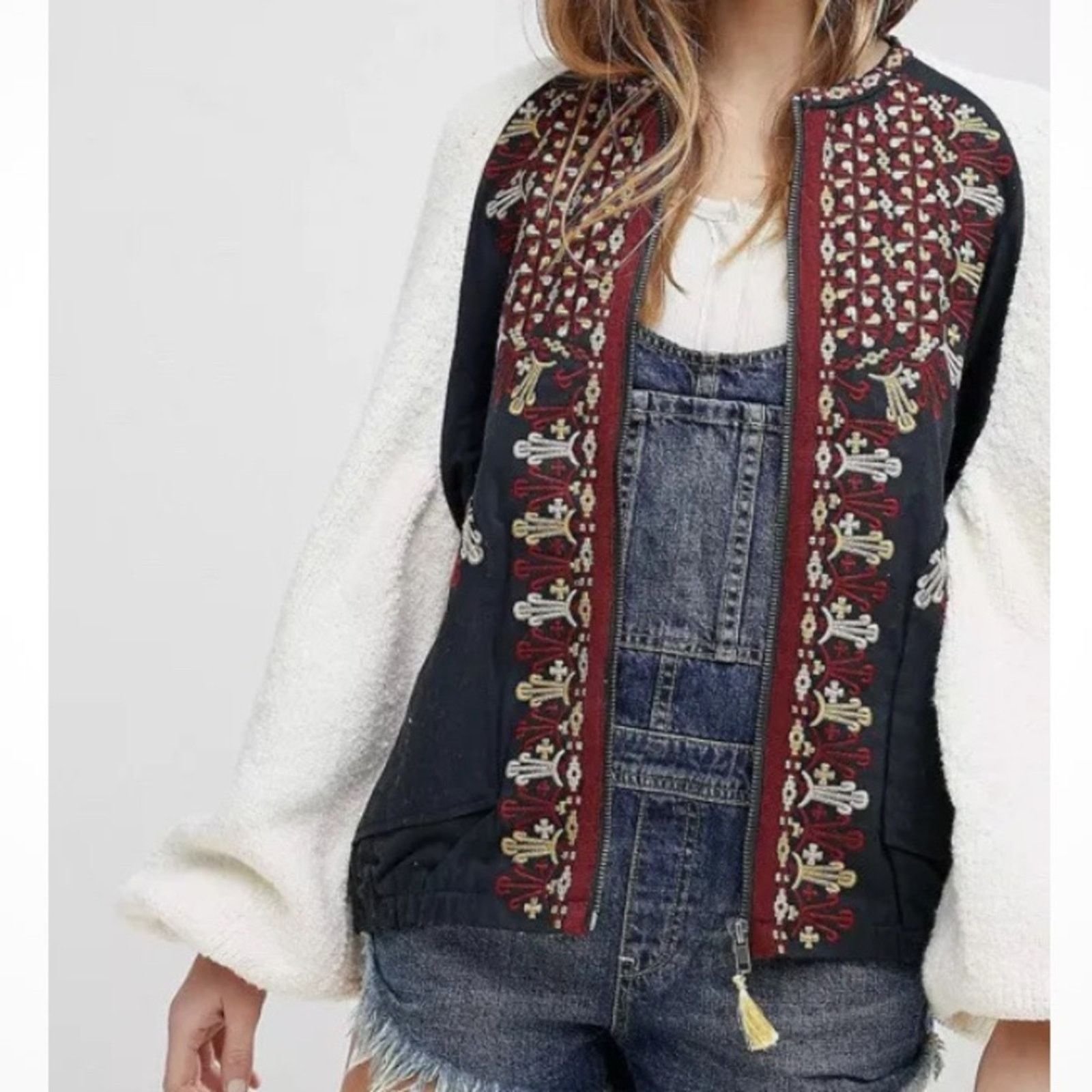 Free People FREE PEOPLE Two Faced Embroidered Jacket in Small Size S / US 4 / IT 40 - 1 Thumbnail