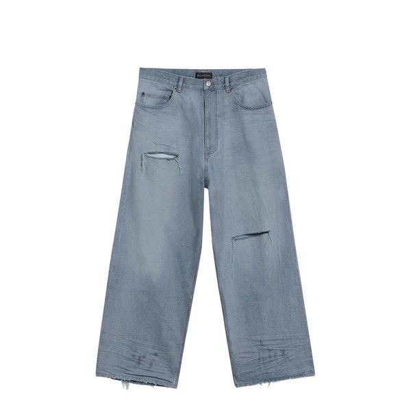Balenciaga Balenciaga AW22 Light Blue Baggy Pull Up Jeans | Grailed