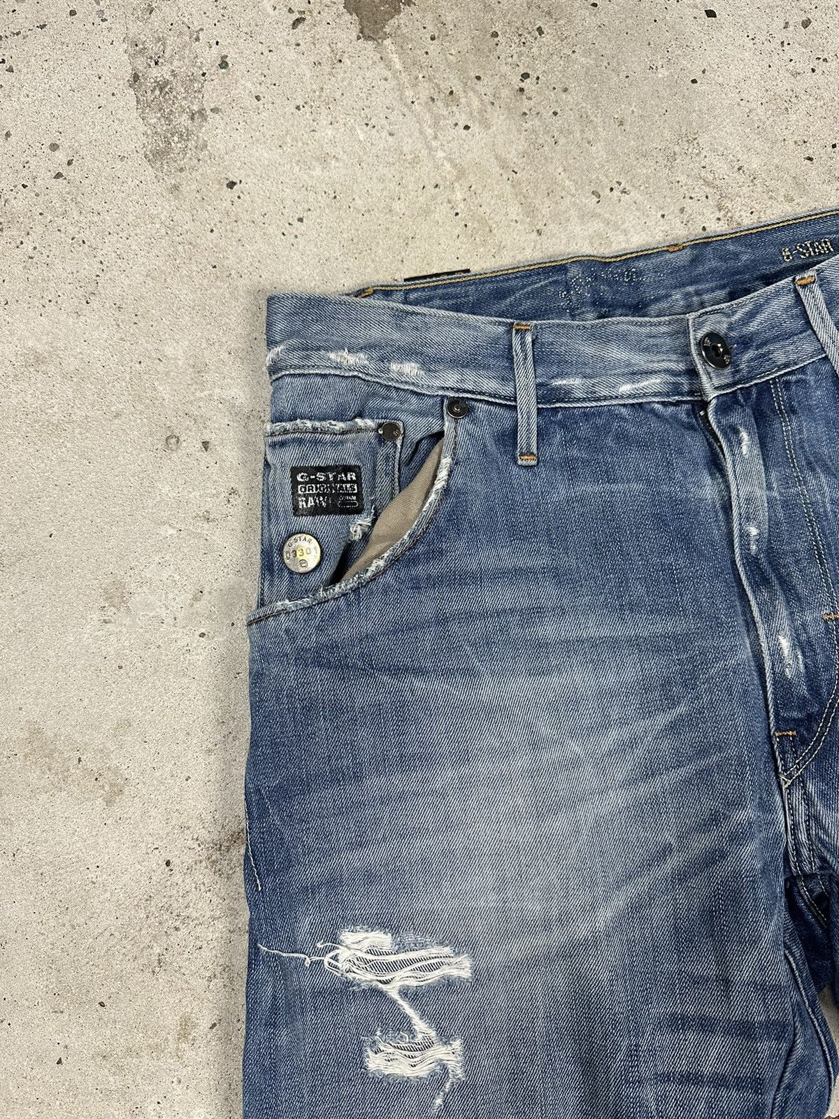 G-Star × Vintage Vintage G Star Raw Arc Loose Tapered Denim Pants Trashed Size US 31 - 8 Thumbnail