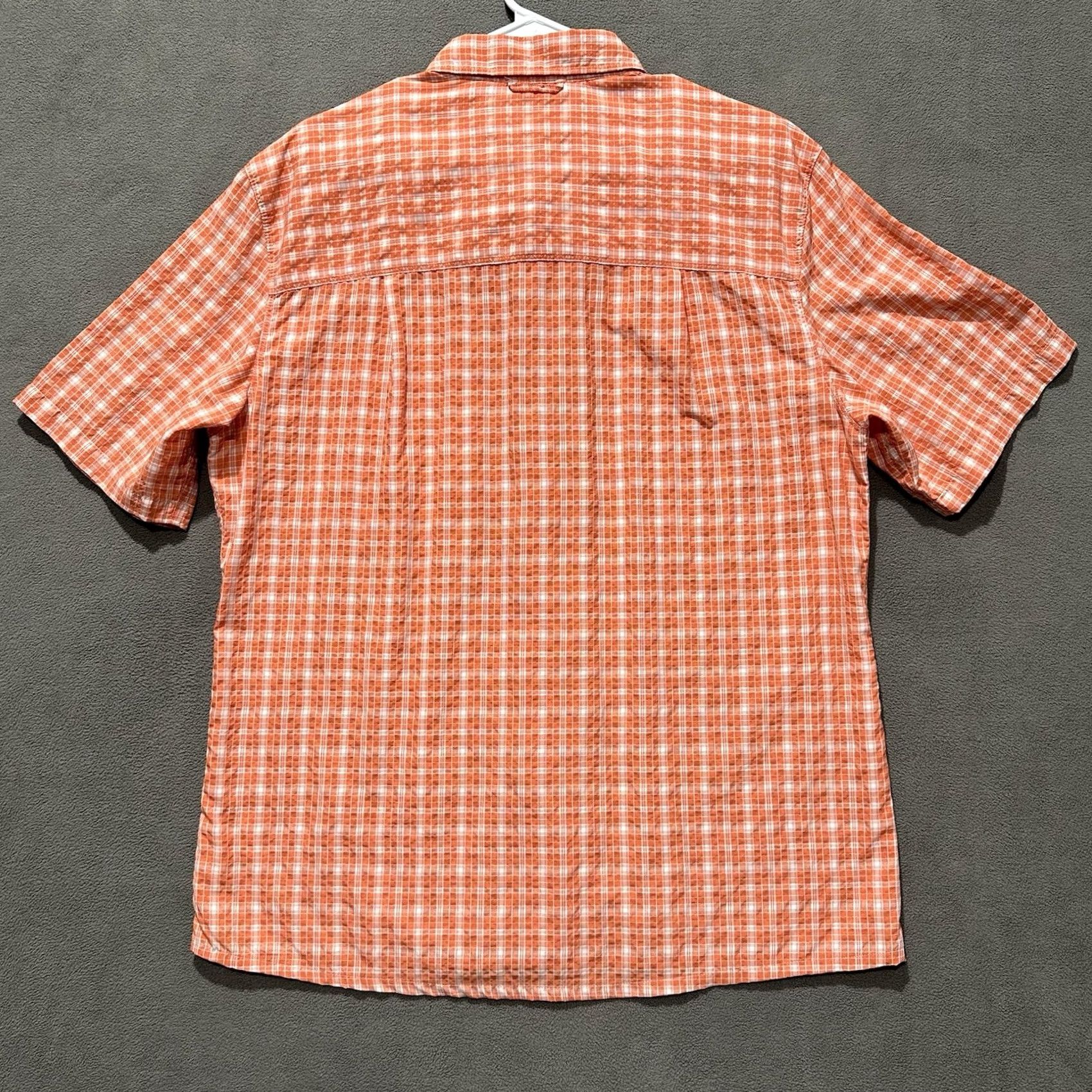 Vintage Simms Shirt Mens Large Orange Plaid Button-Up Short Sleeve Fishing EUC Size US L / EU 52-54 / 3 - 2 Thumbnail