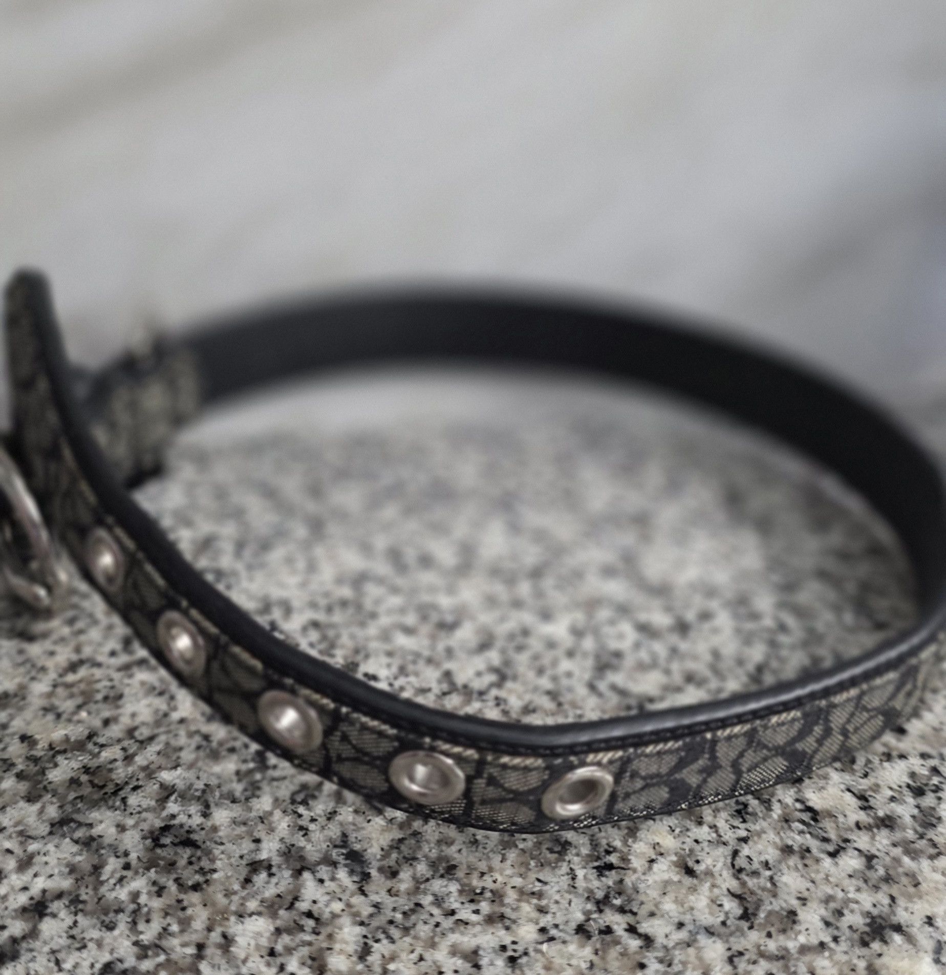 Coach Authentic Coach Signature Black Gray Logo Pet Collar 4003 M Size ONE SIZE - 3 Thumbnail