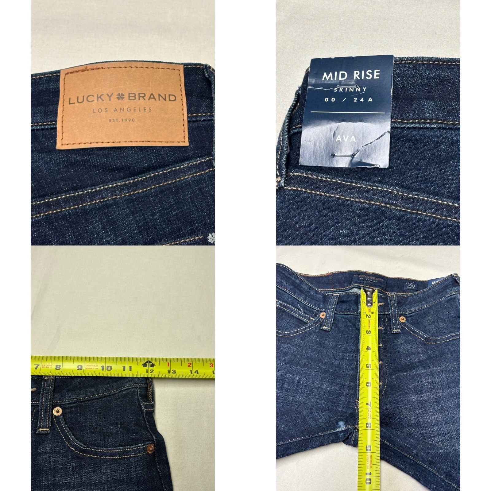 Lucky Brand Lucky Brand Ava Mid Rise Skinny Jeans Dark Wash Womens 00/24 L27 Jeans Beige? (Note: final text removed; please replace with final). Size 42" / US 20 - 9 Thumbnail