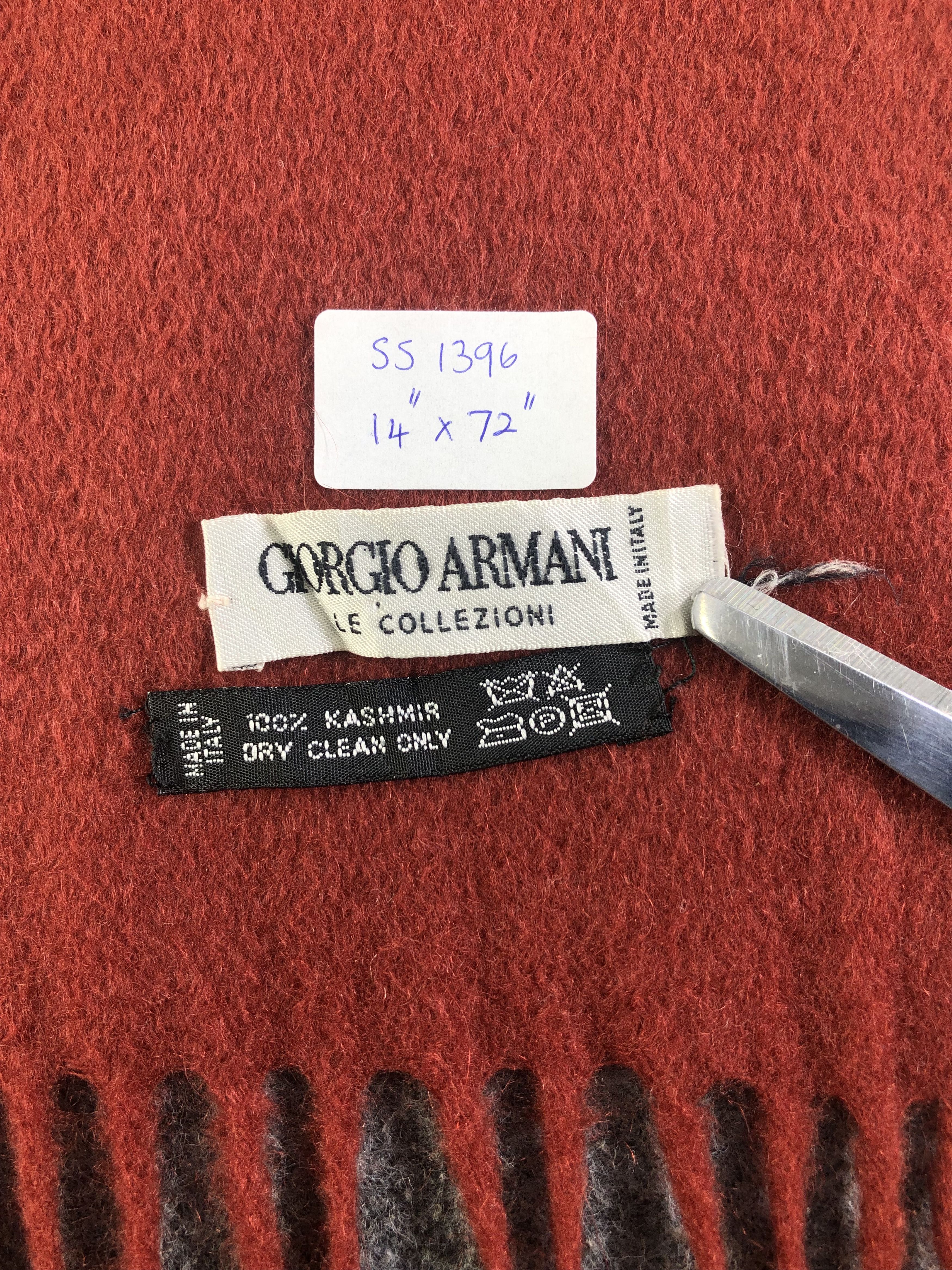 Giorgio Armani Giorgio Armani Cashmere Scarf / Muffler / Neckwear SS1396 Size ONE SIZE - 5 Thumbnail