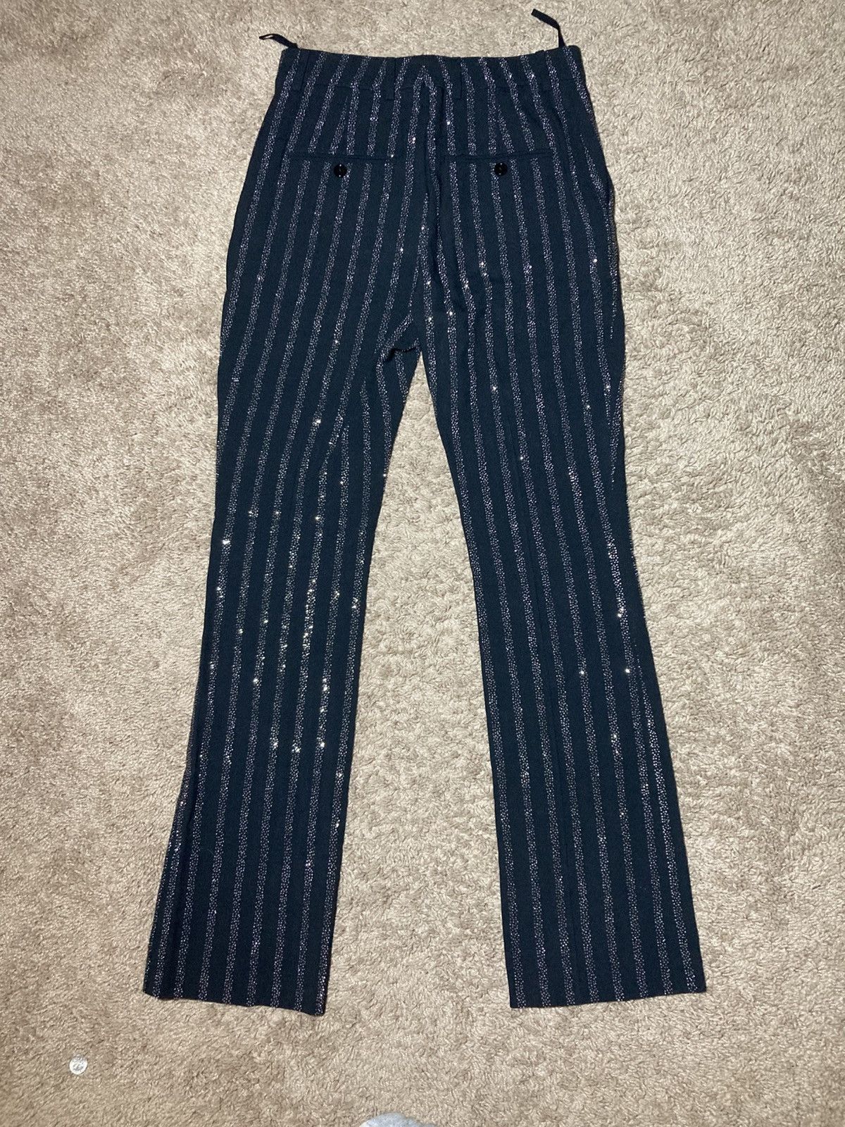 Celine AW22 Celine Crystal Striped Pants 44 2022 Boy Doll Hedi Size US 28 / EU 44 - 10 Thumbnail