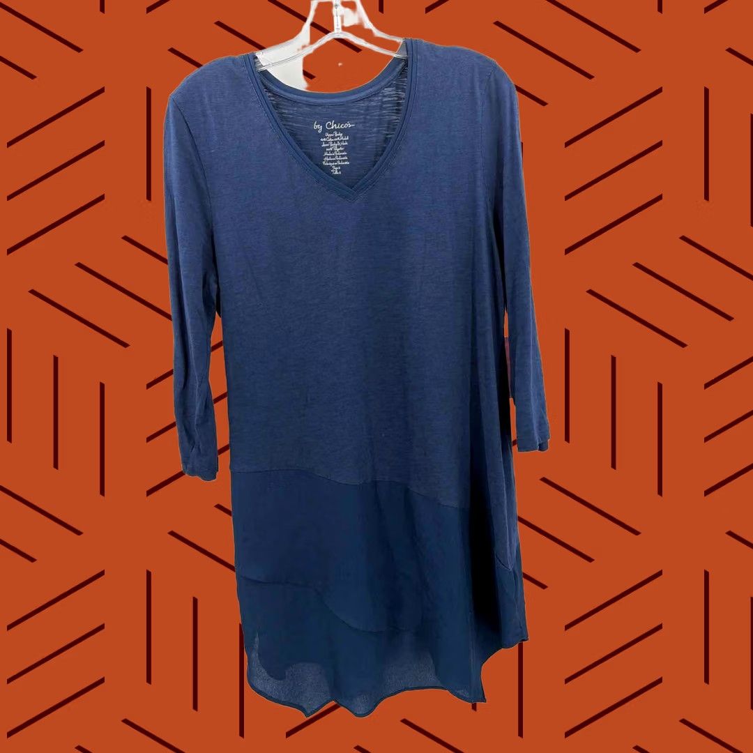 Vintage Chico'S Shirt 2/Large Navy Pre Owned Size Size XS / US 0-2 / IT 36-38 - 1 Thumbnail