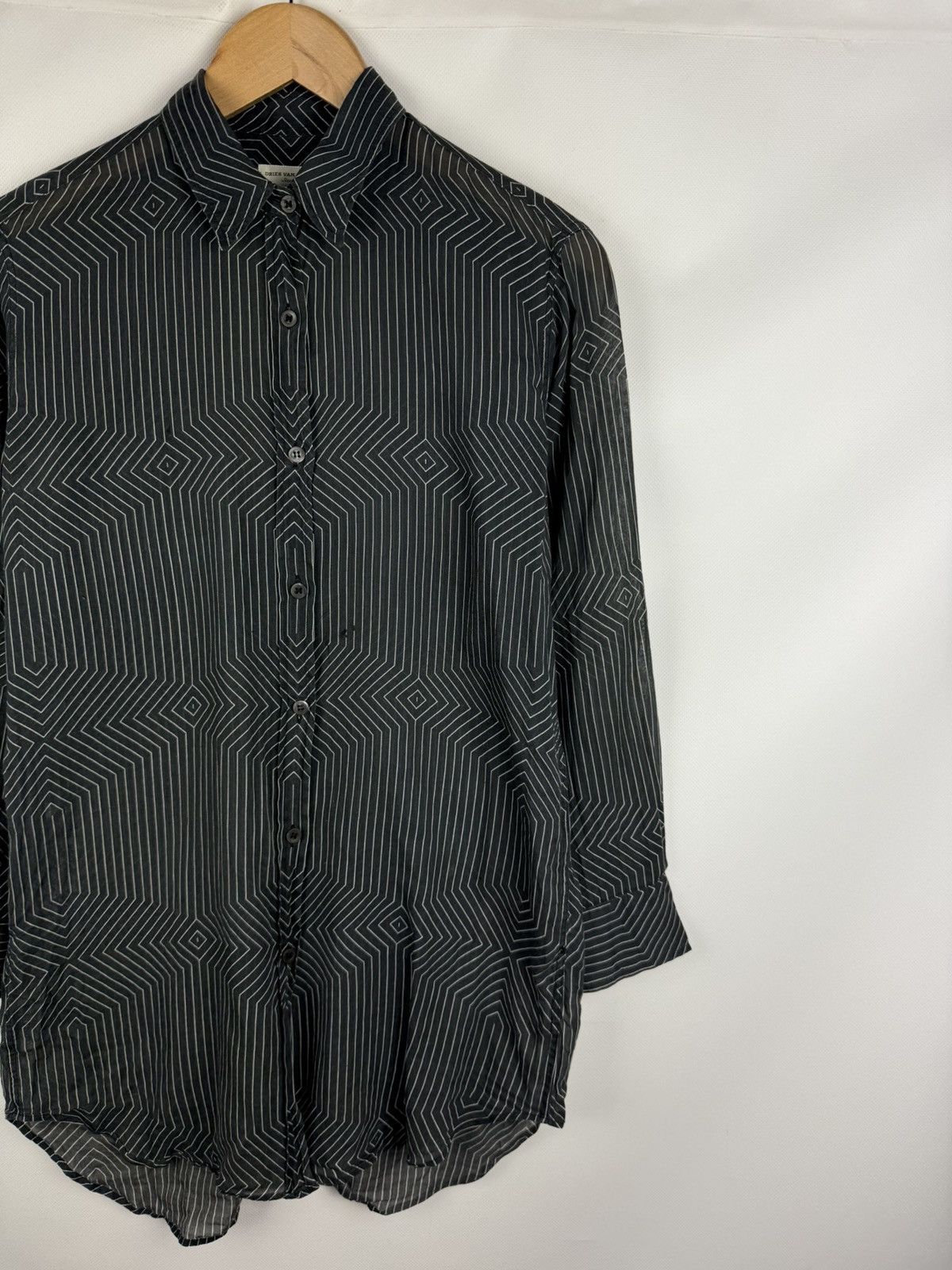 Dries Van Noten Dries Van Noten Geometric Patter Long Sleeve Shirt Dress Size XS / US 0-2 / IT 36-38 - 3 Thumbnail