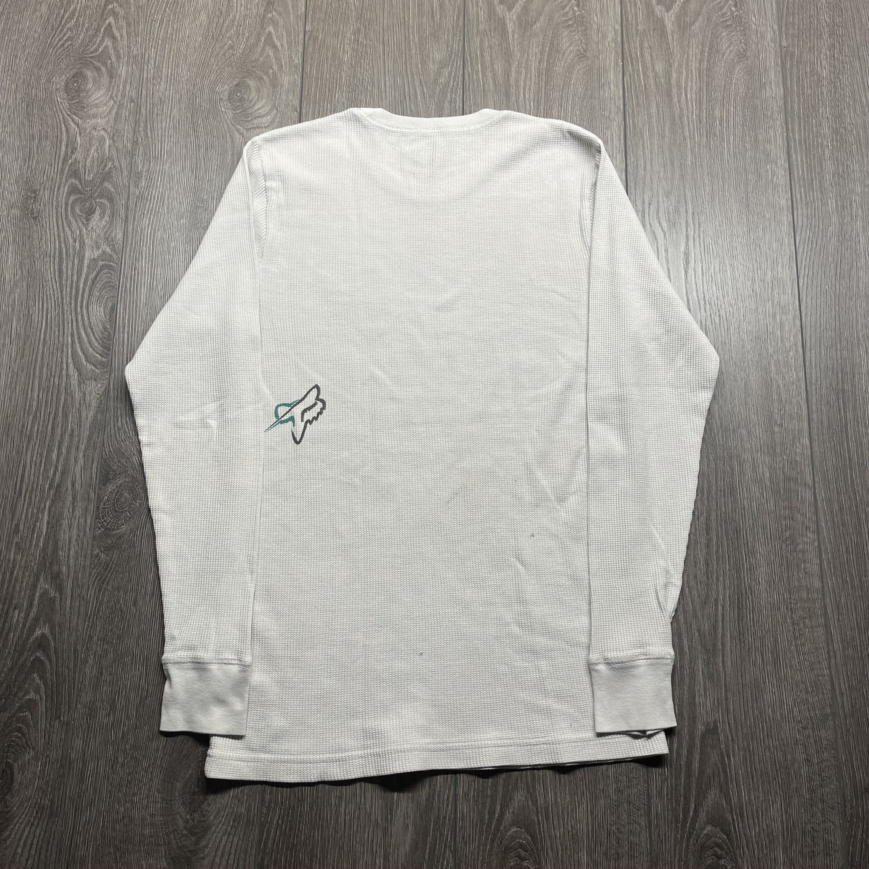 Fox Racing × Vintage Vintage Fox Racing Y2k Thermal Waffle Long Sleeve White Size US L / EU 52-54 / 3 - 4 Thumbnail