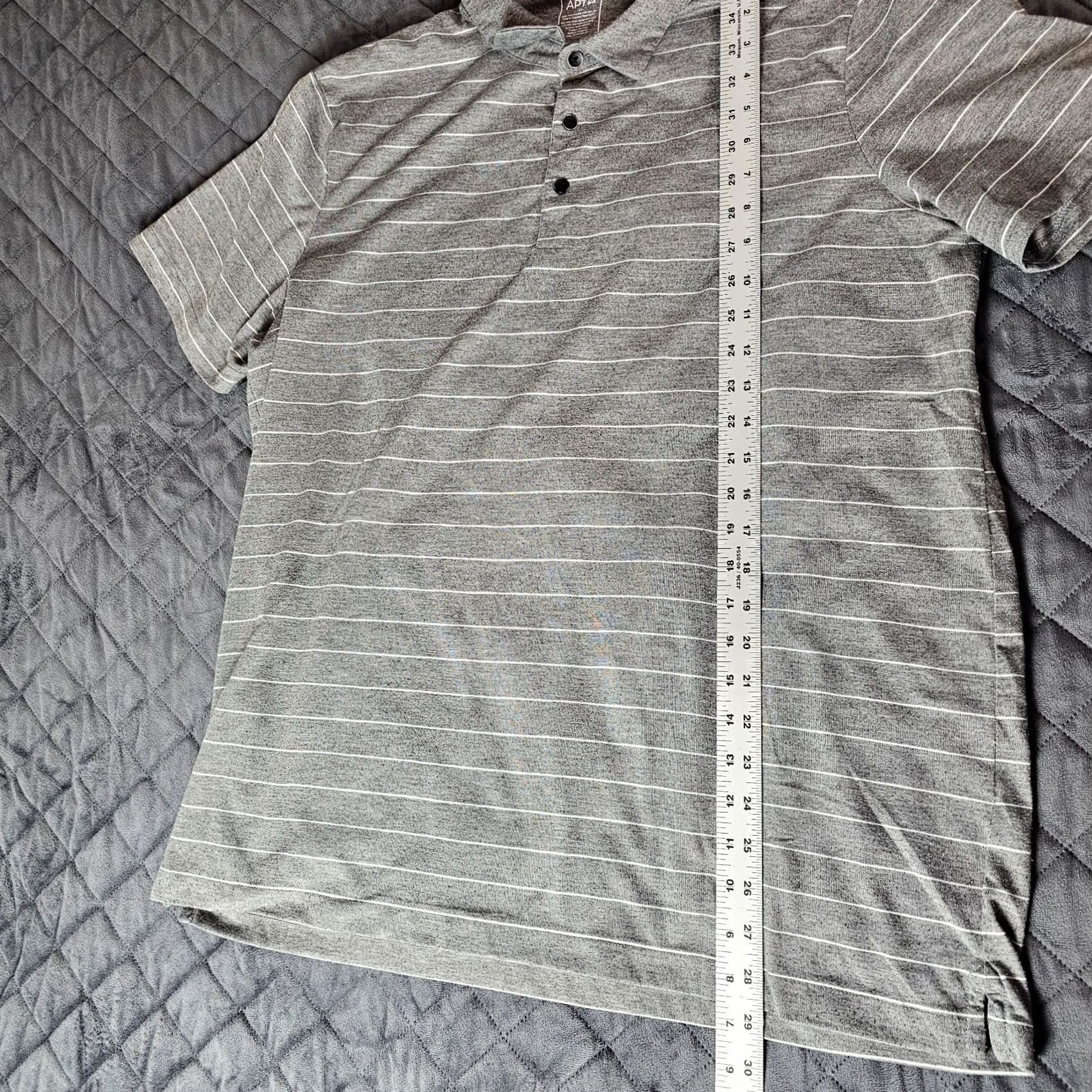 Apt. 9 Apt 9 Polo Shirt Gray Stripe Short Sleeve Size XL Men's Polo Casual Golf Athletic Shirt Size US XL / EU 56 / 4 - 4 Thumbnail
