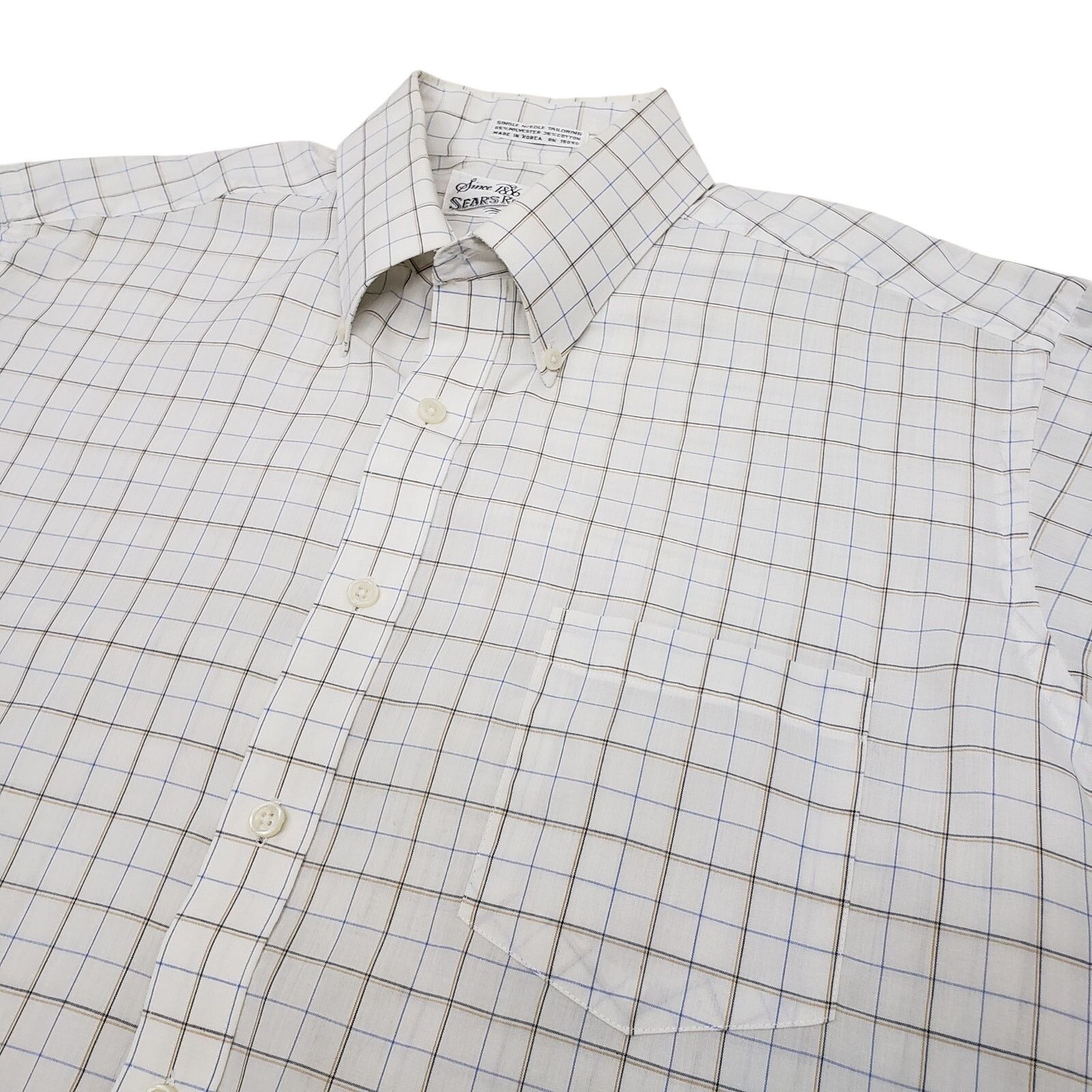 Sears × Vintage Vintage Sears Roebucks And Co. Shirt Single Needle Check 17 Size US L / EU 52-54 / 3 - 9 Thumbnail