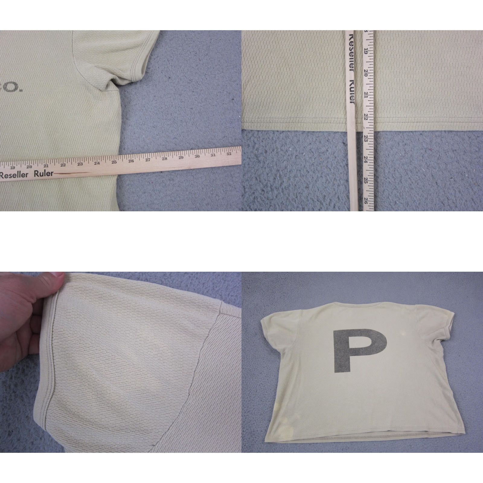 Polo Ralph Lauren VINTAGE Polo Jeans Ralph Lauren Shirt Womens XL Beige Crop Made in USA 90s Size XL / US 12-14 / IT 48-50 - 8 Thumbnail